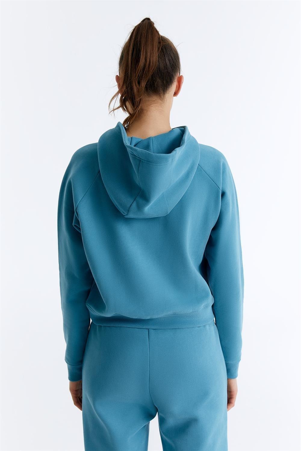 ED7739-08 Coach Crop Kadın Kapüşonlu Sweatshirt'ü Grimelanj