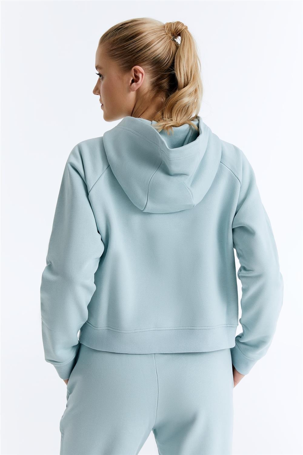 ED7739-08 Coach Crop Kadın Kapüşonlu Sweatshirt'ü Grimelanj