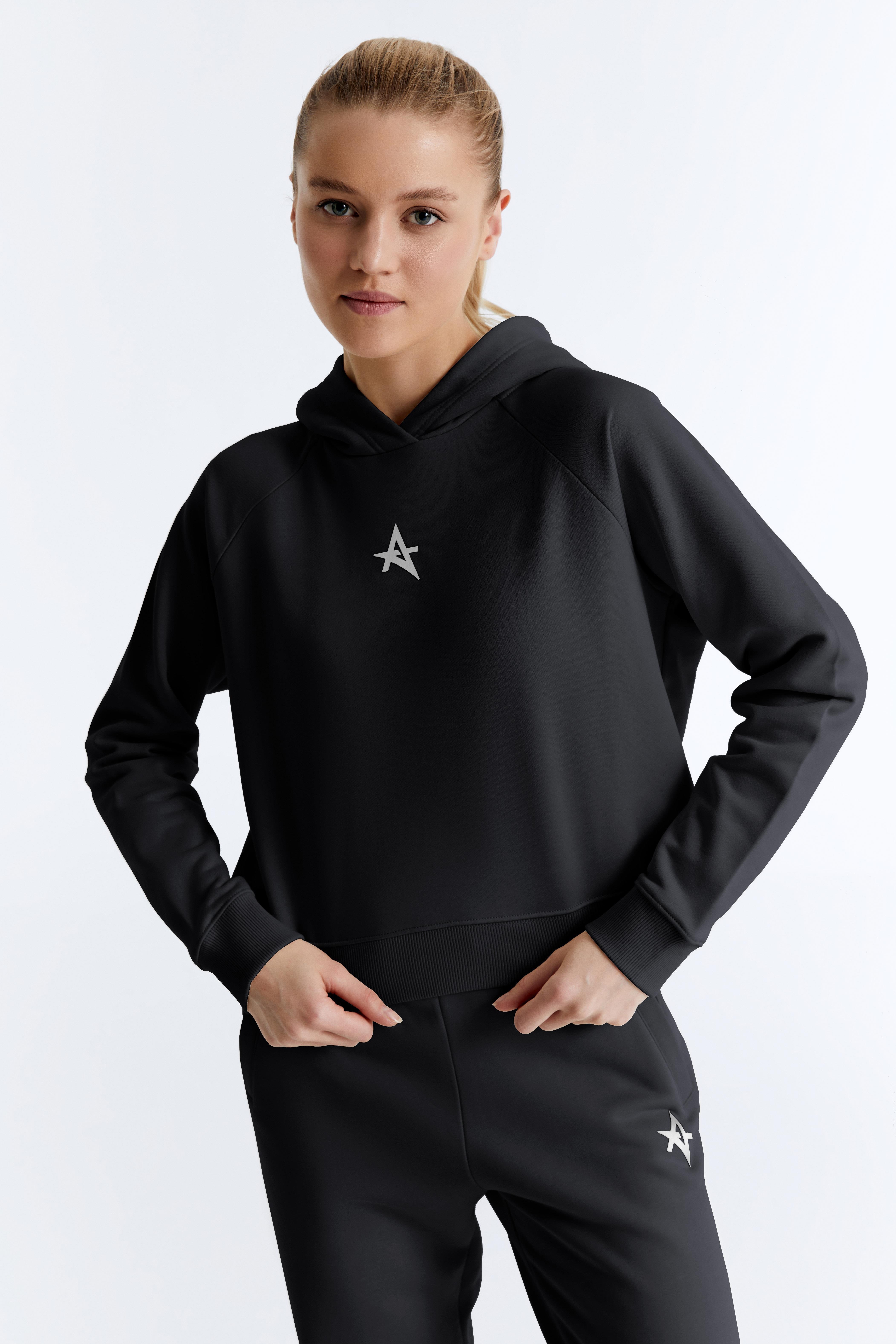 ED7739-08 Coach Crop Kadın Kapüşonlu Sweatshirt'ü Grimelanj