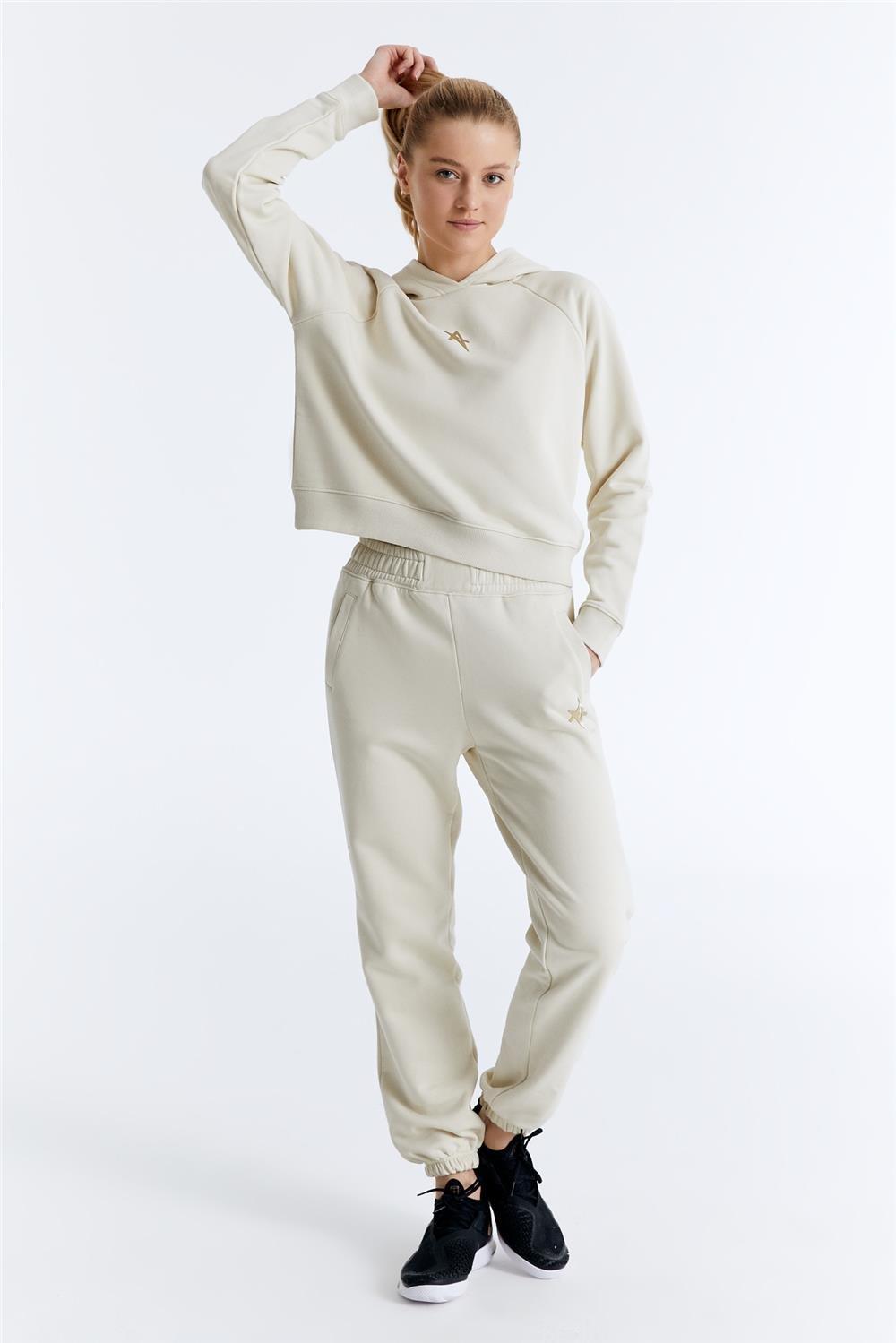 ED7739-08 Coach Crop Kadın Kapüşonlu Sweatshirt'ü Grimelanj