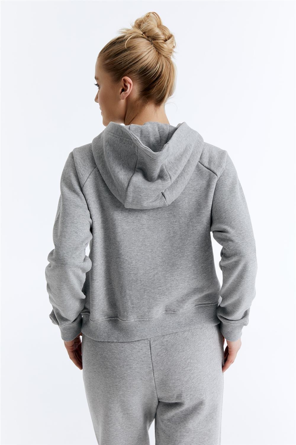 ED7739-08 Coach Crop Kadın Kapüşonlu Sweatshirt'ü Grimelanj