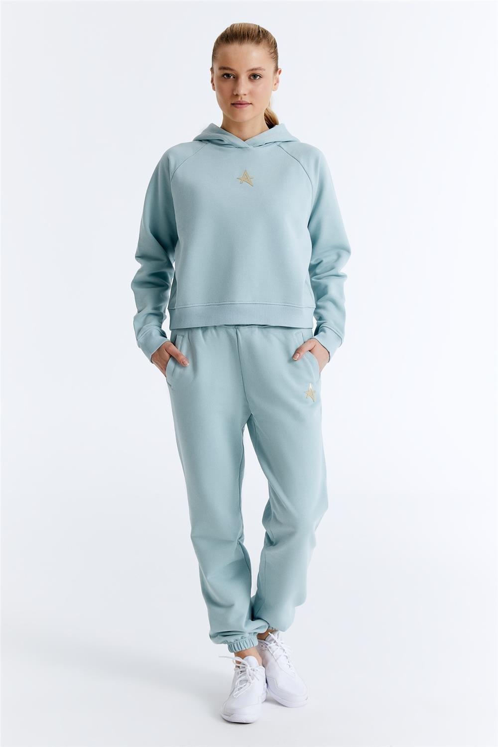ED7739-08 Coach Crop Kadın Kapüşonlu Sweatshirt'ü Grimelanj