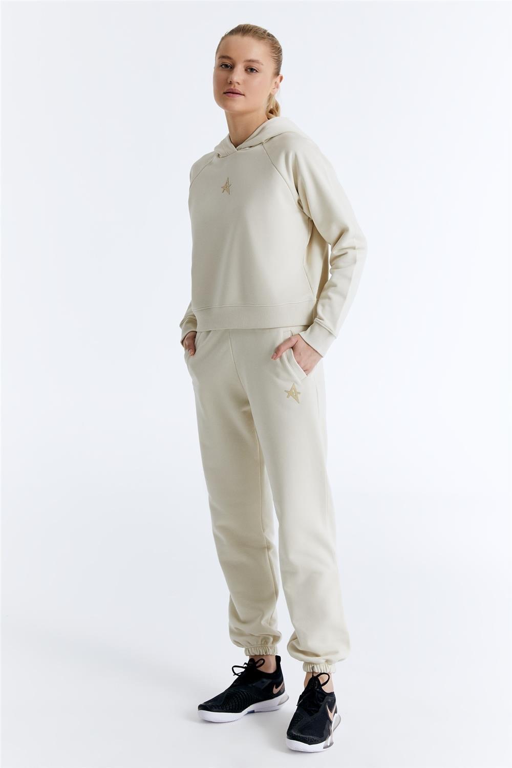 ED7739-08 Coach Crop Kadın Kapüşonlu Sweatshirt'ü Grimelanj