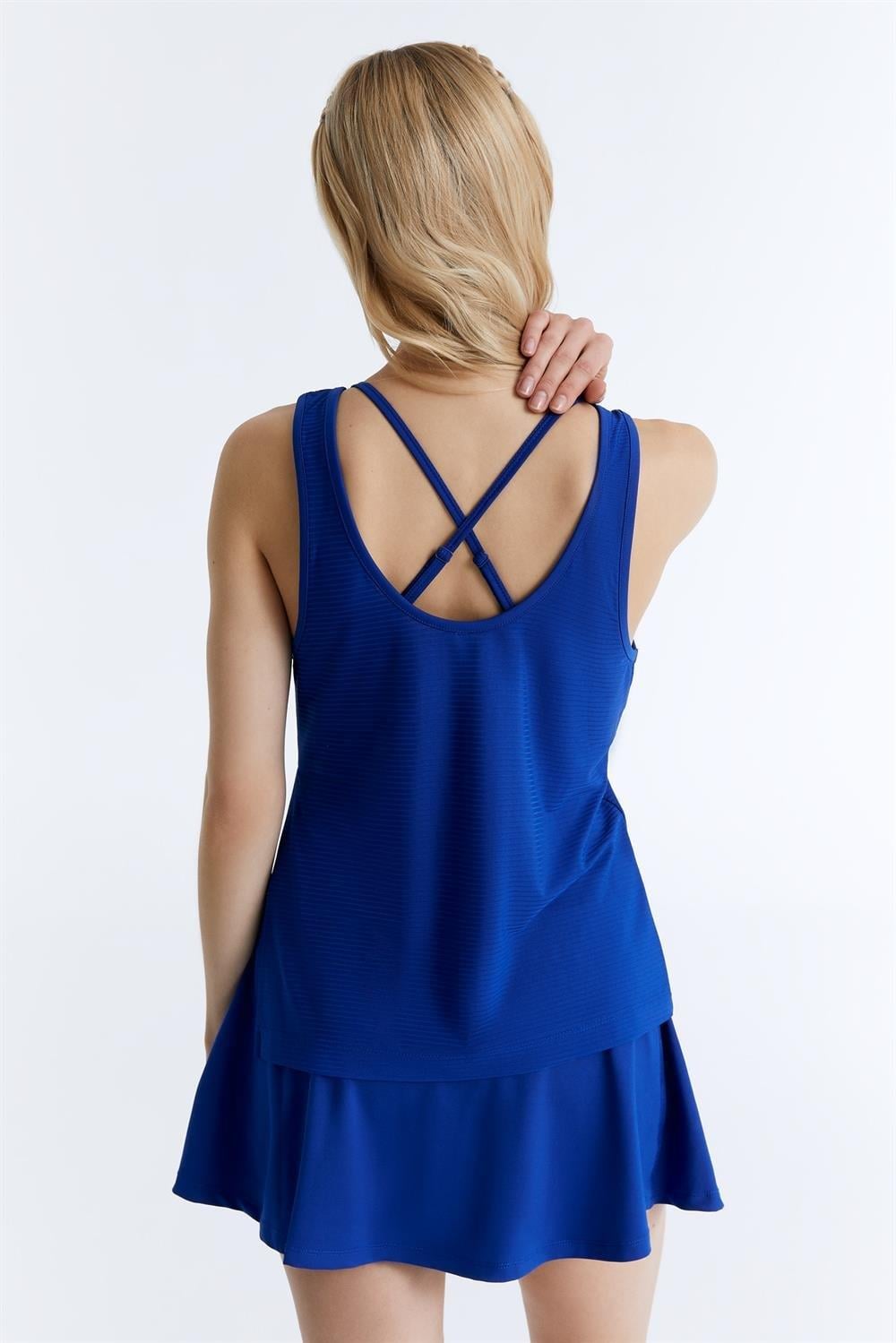 ED7741-06 Camilia Side Slit Tank Top  Black