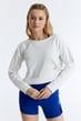ED7745-01 Yoga Sweatshırt Beyaz Nopeli