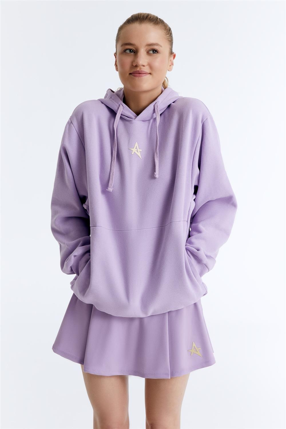 ED7749-04 Star Sporcu Sweatshırt Lila