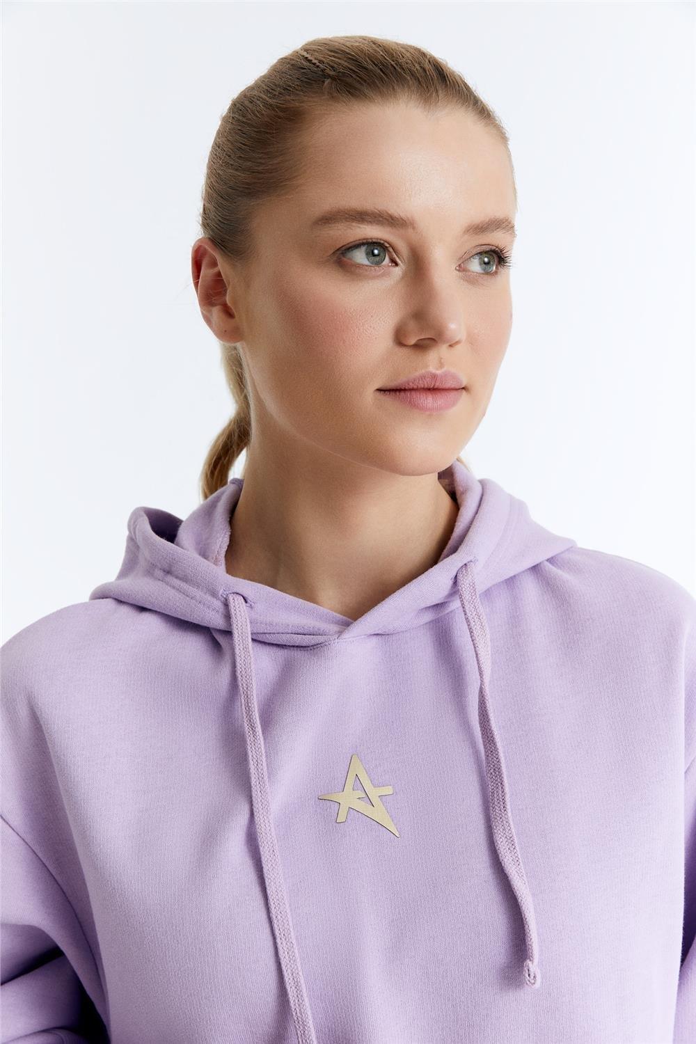 ED7749-04 Star Sporcu Sweatshırt Lila