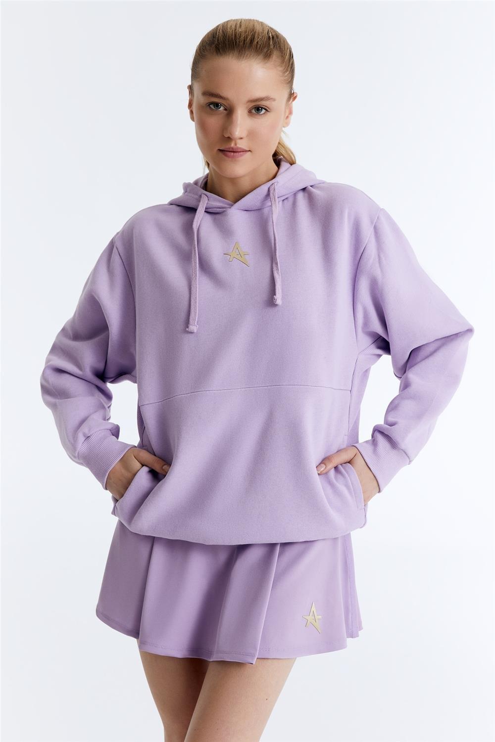 ED7749-04 Star Sporcu Sweatshırt Lila