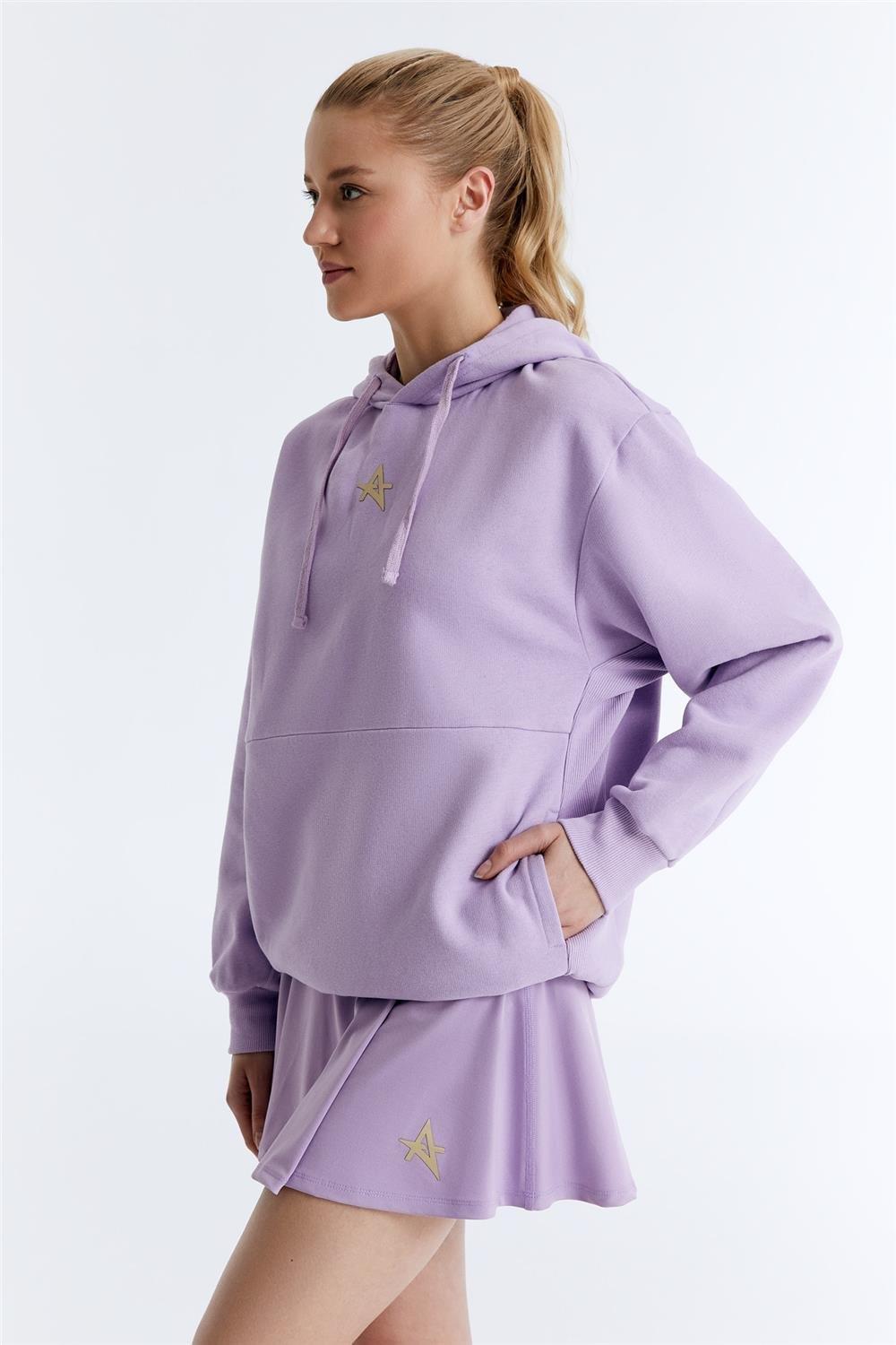 ED7749-04 Star Sporcu Sweatshırt Lila