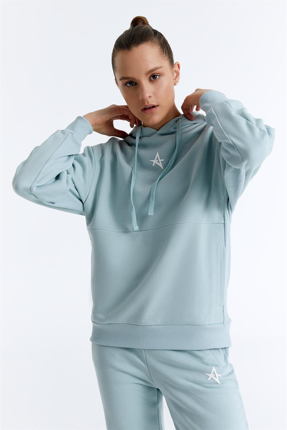 ED7749-05 Star Kadın Kapüşonlu Sweatshirt'ü Mint