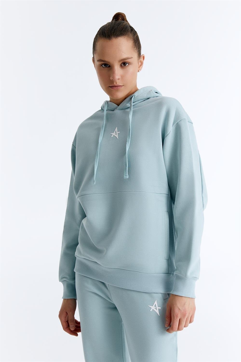 ED7749-05 Star Kadın Kapüşonlu Sweatshirt'ü Mint