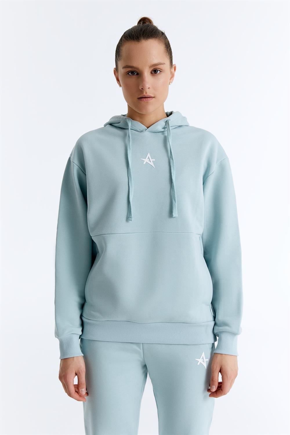 ED7749-05 Star Kadın Kapüşonlu Sweatshirt'ü Mint