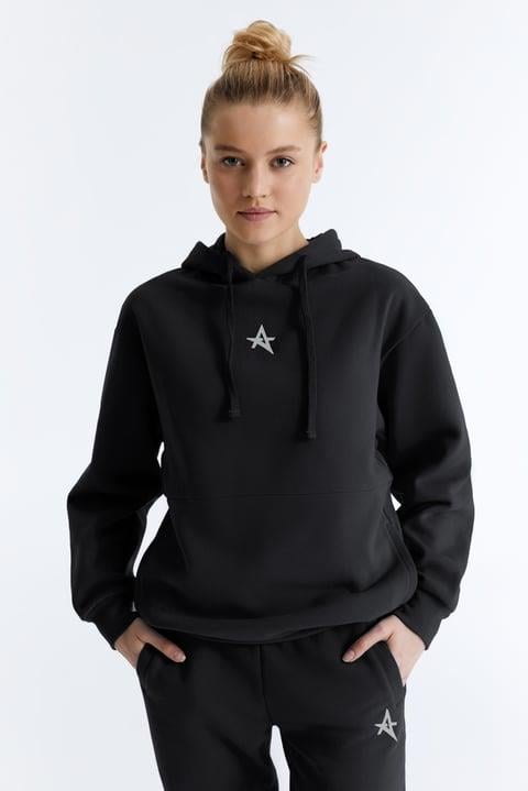 ED7749-08 Star Kadın Organik Pamuk Kapüşonlu Sweatshirt'ü Grimelanj