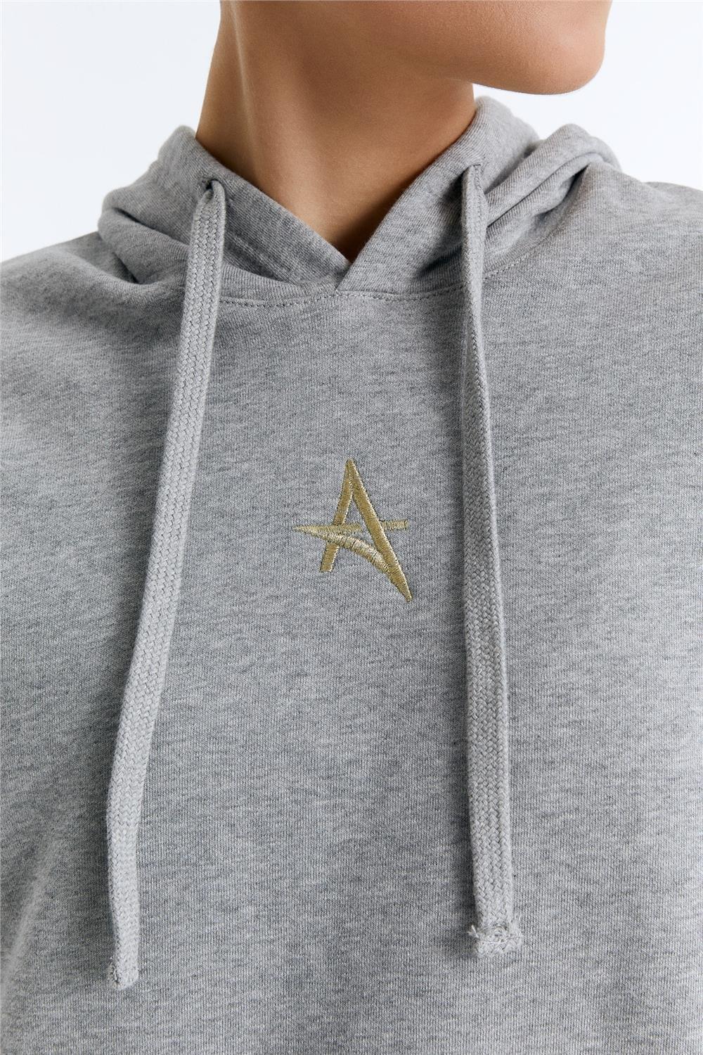 ED7749-08 Star Kadın Organik Pamuk Kapüşonlu Sweatshirt'ü Grimelanj