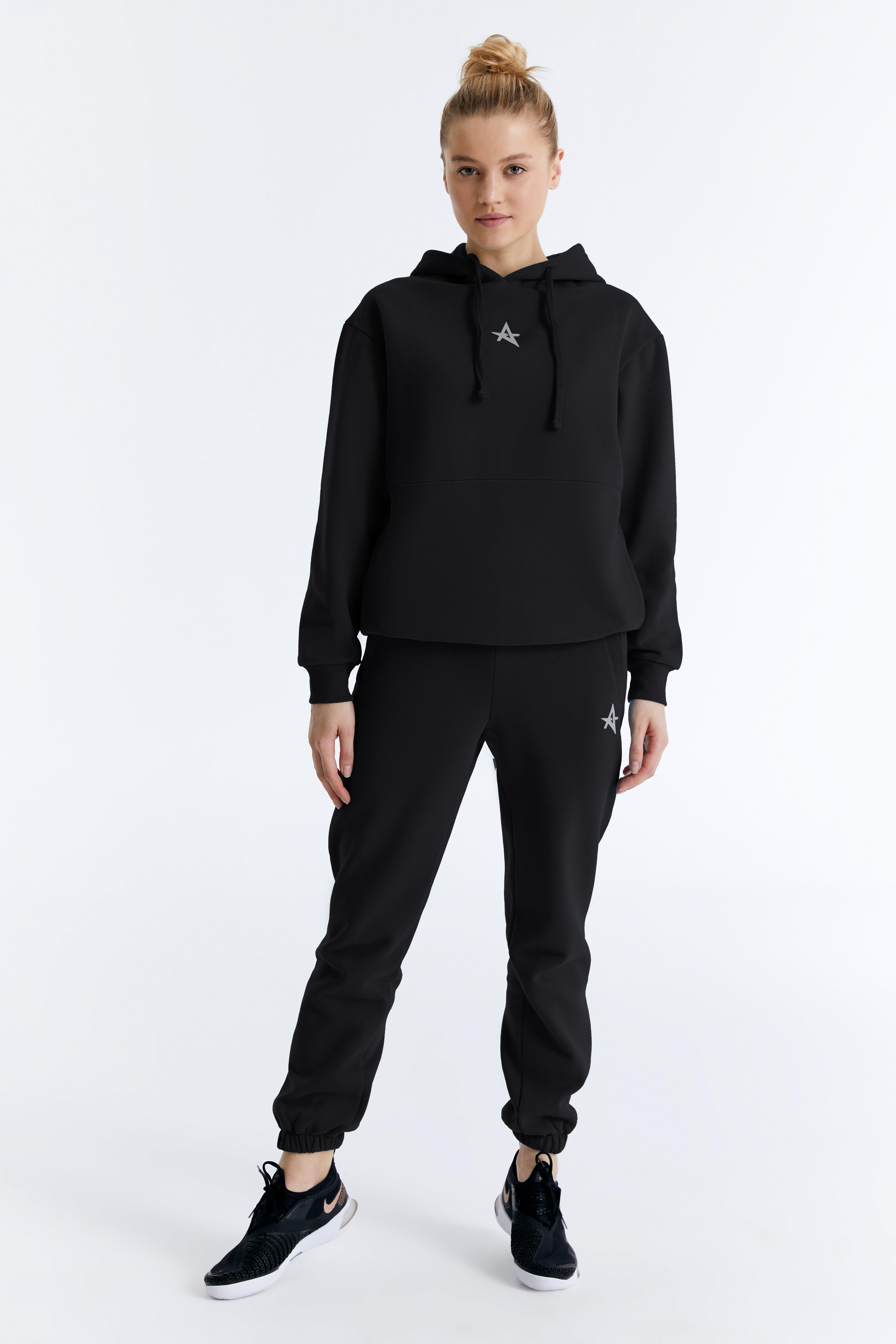 ED7749-08 Star Kadın Organik Pamuk Kapüşonlu Sweatshirt'ü Grimelanj