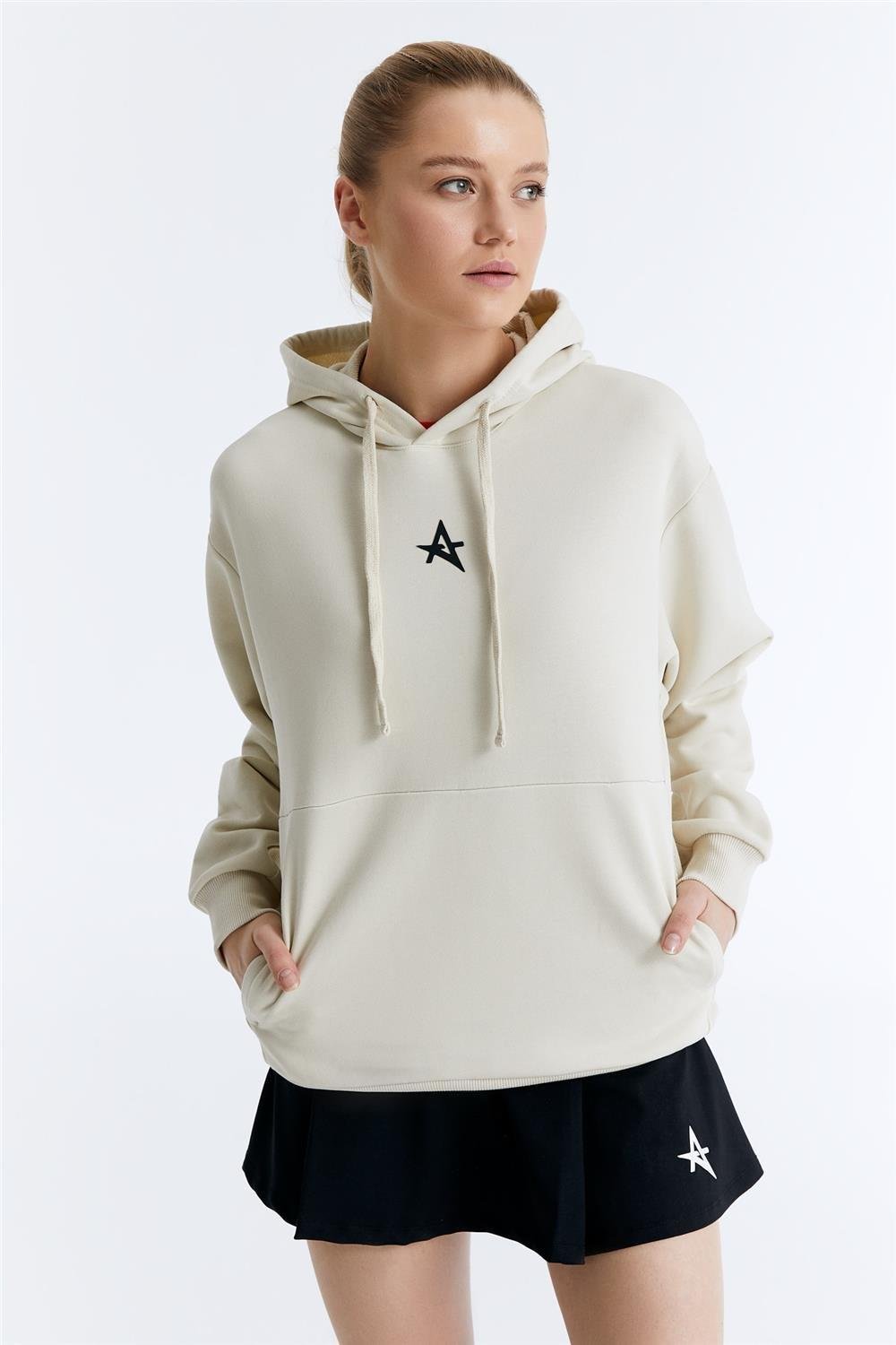 ED7749-08 Star Kadın Organik Pamuk Kapüşonlu Sweatshirt'ü Grimelanj