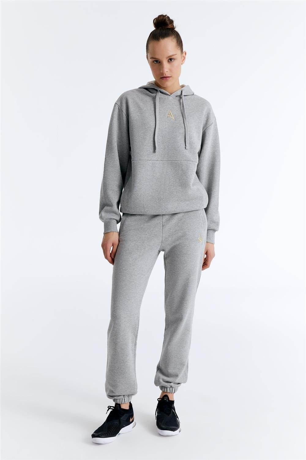ED7749-08 Star Kadın Organik Pamuk Kapüşonlu Sweatshirt'ü Grimelanj