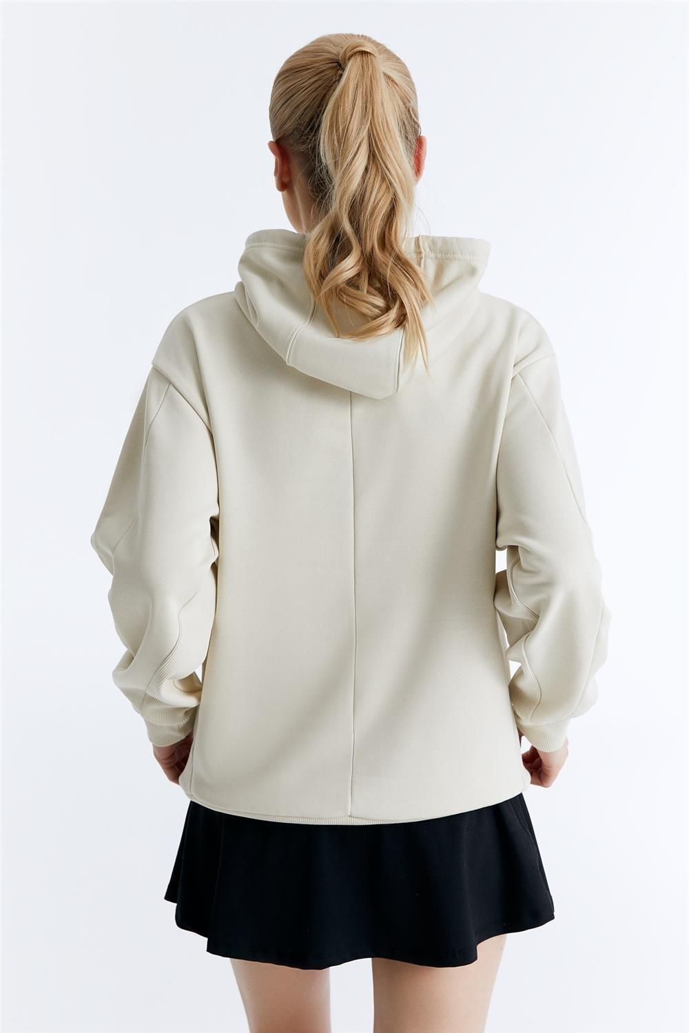 ED7749-08 Star Kadın Organik Pamuk Kapüşonlu Sweatshirt'ü Grimelanj