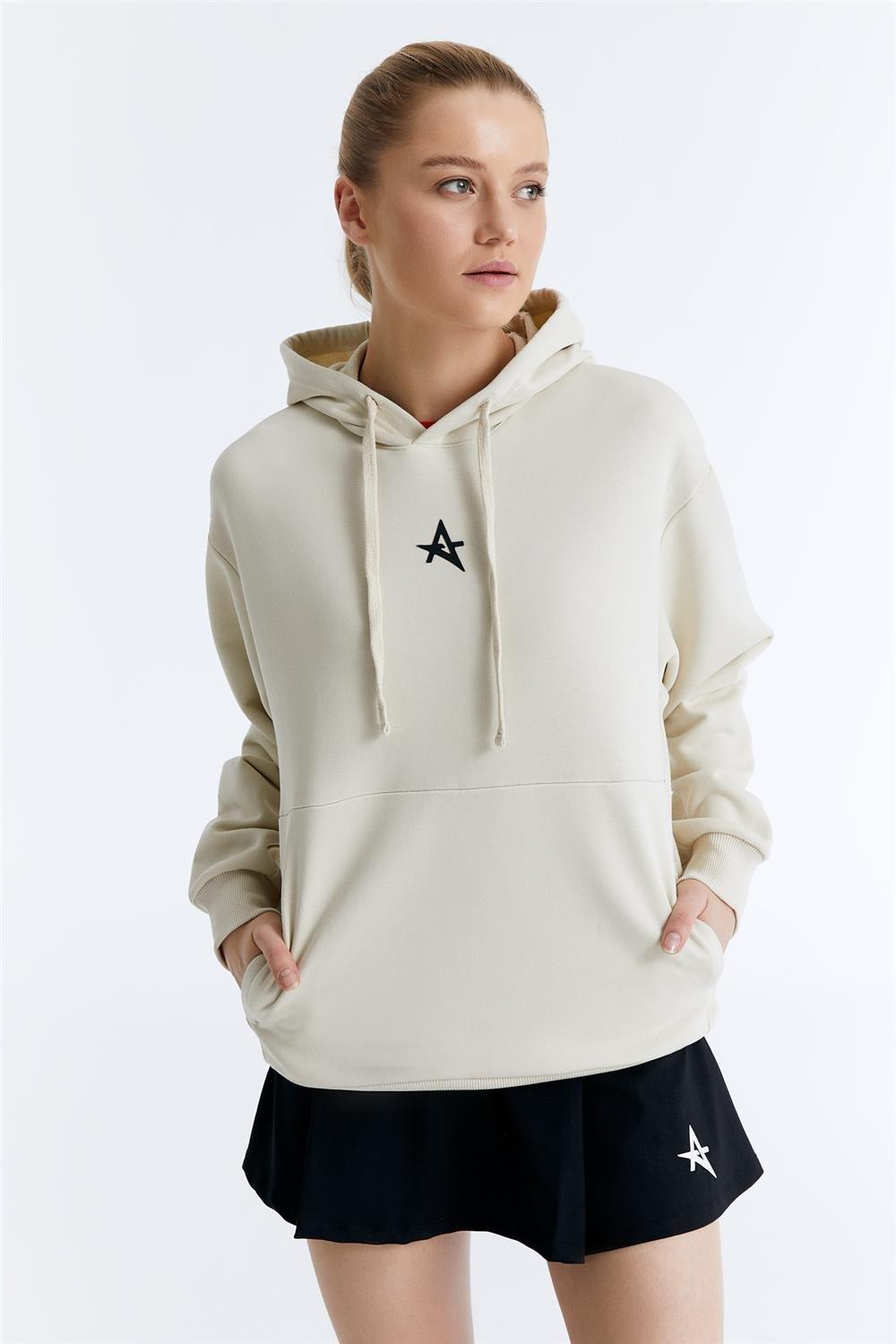 ED7749-08 Star Kadın Organik Pamuk Kapüşonlu Sweatshirt'ü Grimelanj