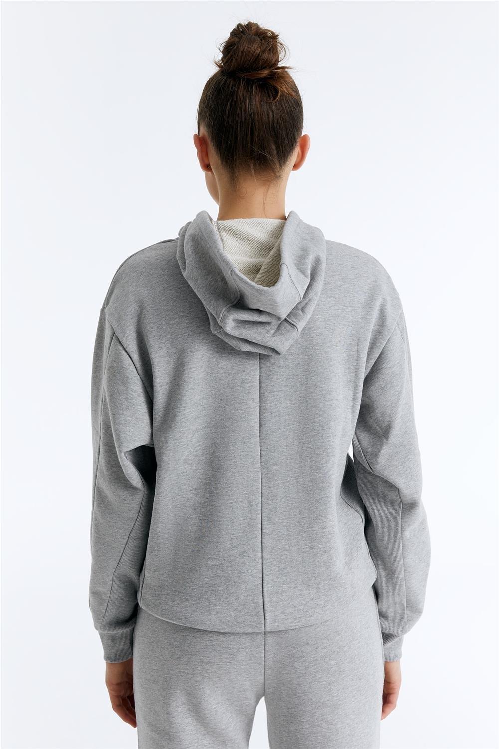 ED7749-08 Star Kadın Organik Pamuk Kapüşonlu Sweatshirt'ü Grimelanj