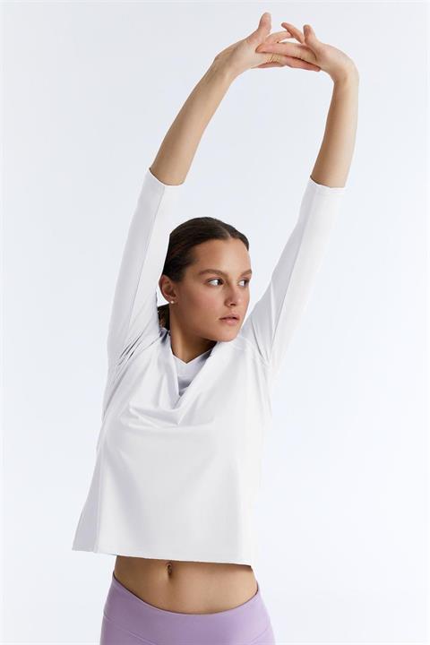ED7755-04 Elena Dry-touch V-Yaka Uzun Kollu Kadın Tenis , Koşu Üstü