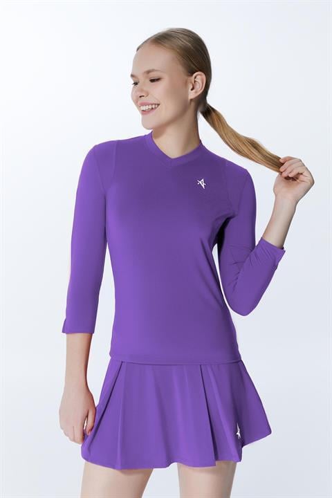 ED7755-04 Elena Dry-touch V-Yaka Uzun Kollu Kadın Tenis , Koşu Üstü