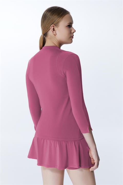 ED7755-04 Elena V-Neck Long Sleev Top Red