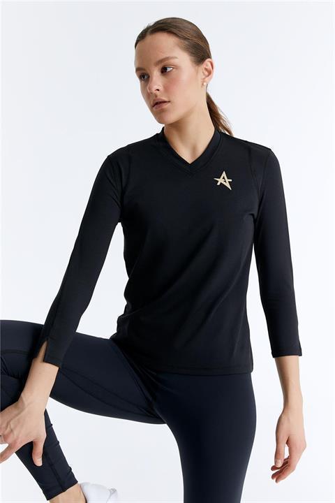 ED7755 Elena Dry-touch V-Yaka Uzun Kollu Kadın Tenis , Koşu Üstü