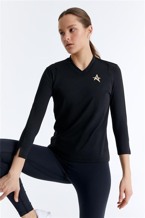 ED7755 Elena Dry-touch V-Yaka Uzun Kollu Kadın Tenis , Koşu Üstü
