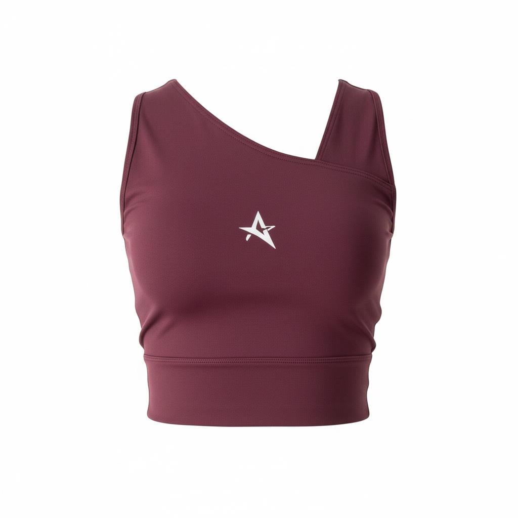 Rihanna Dry-touch asimetrik detaylı Kadın Spor Üstü Bordo