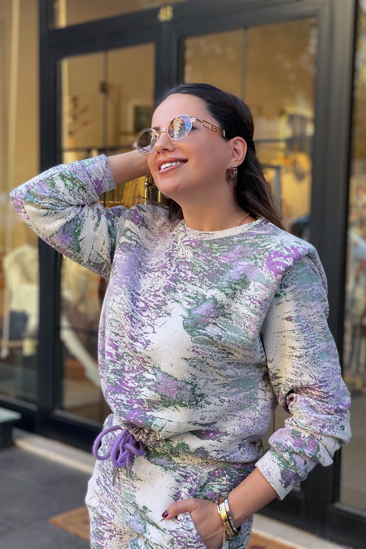  Lila Batik Desen Eşofman Takım