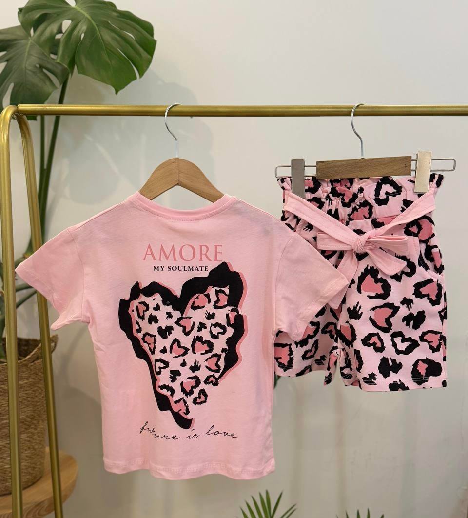 10022 Kids Kalpli Leoparlı Takım 4-5/11-12 Yaş
