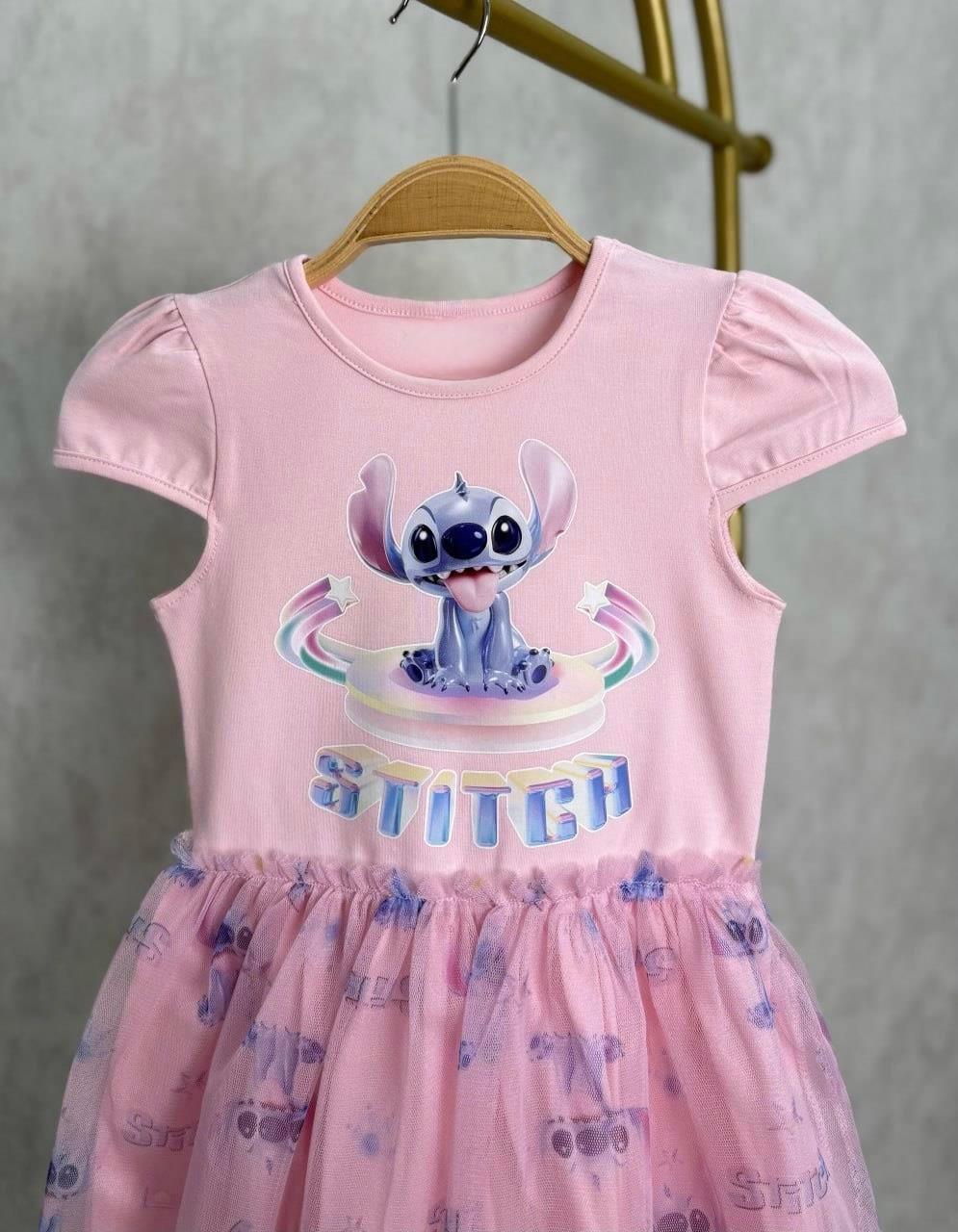 10032 Kids Stitch Tüllü Elbise 3-4/8 Yaş