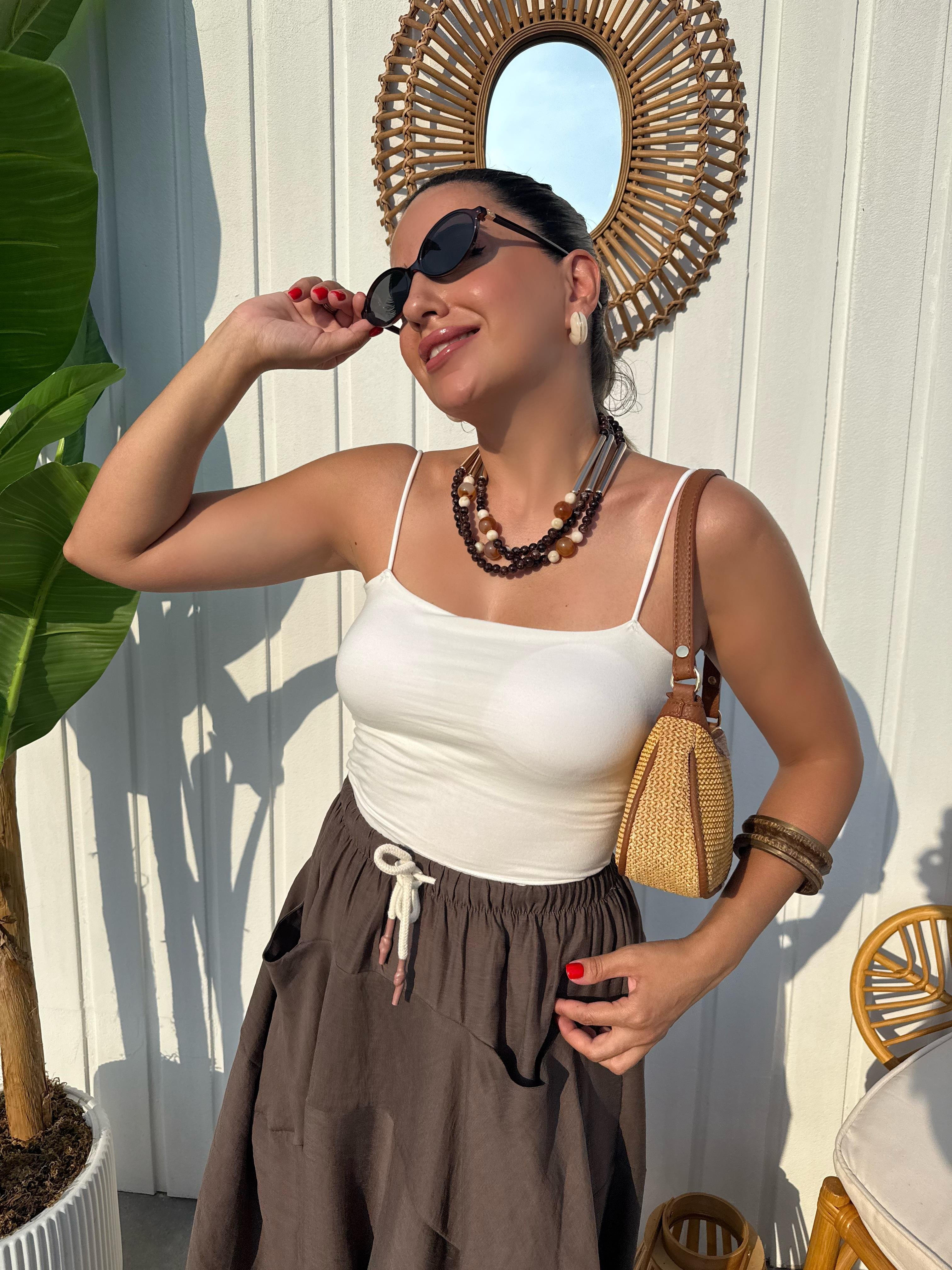 10065 İçi Balenli İp Askılı Crop