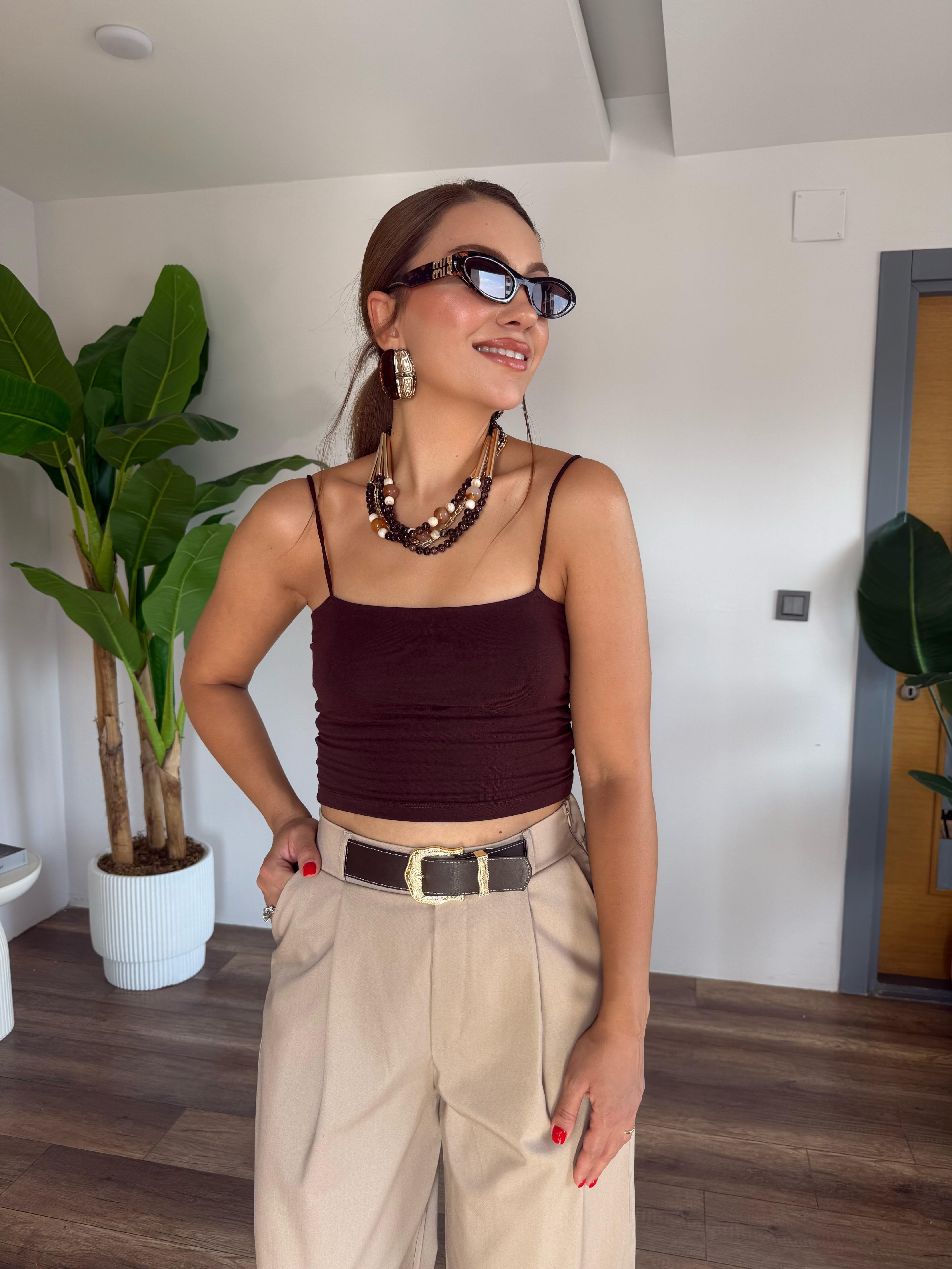 10065 İçi Balenli İp Askılı Crop