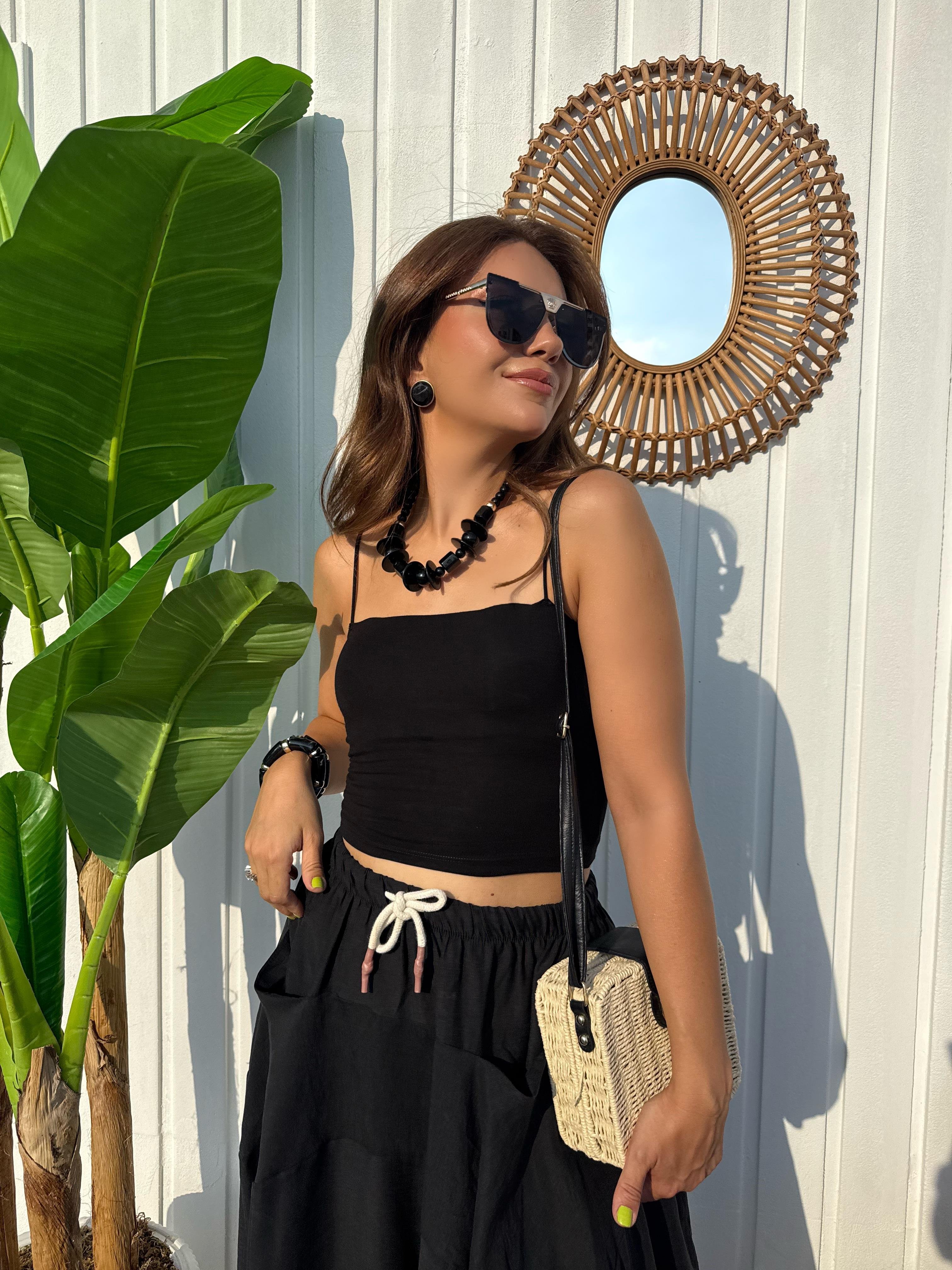 10065 İçi Balenli İp Askılı Crop