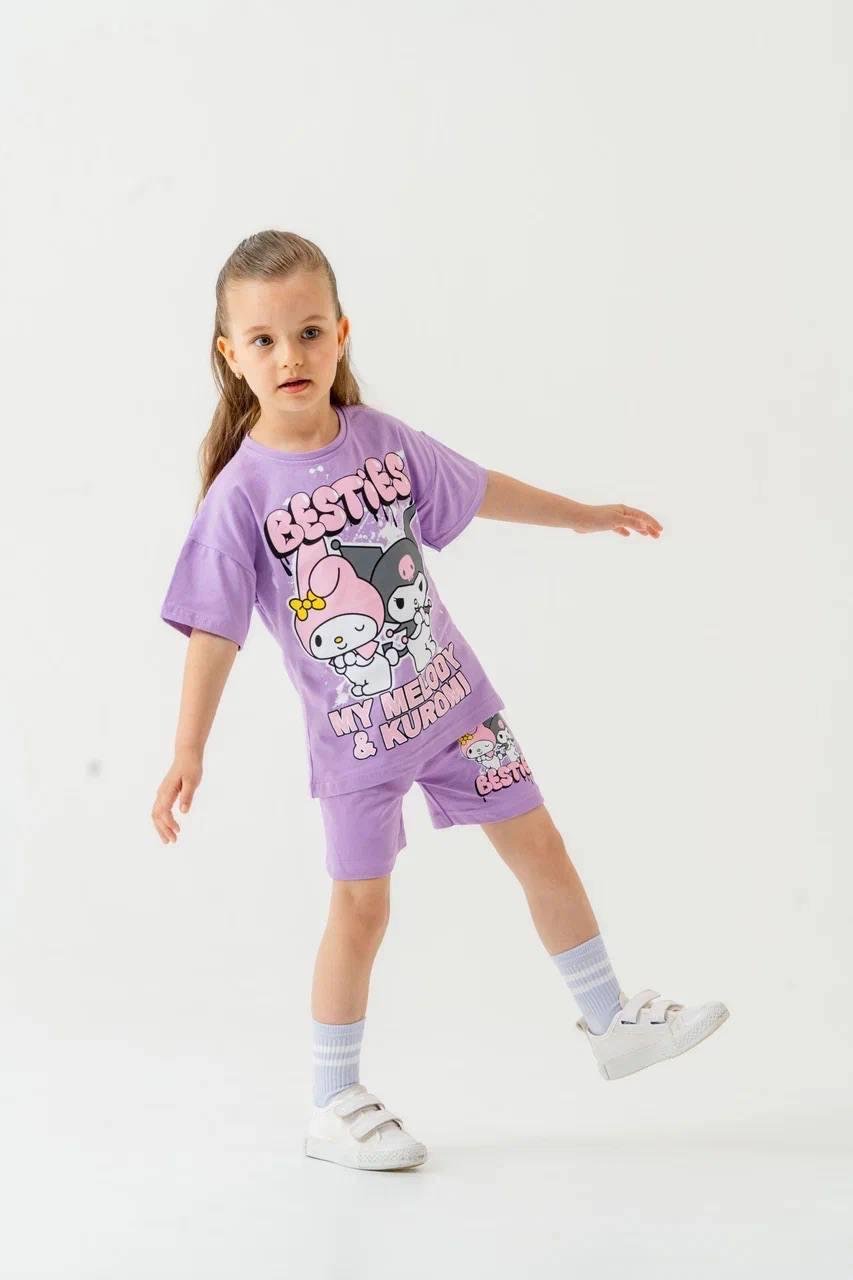 10167 Kids Mor Kur.Baskılı Takım 3-4/9-10 Yaş