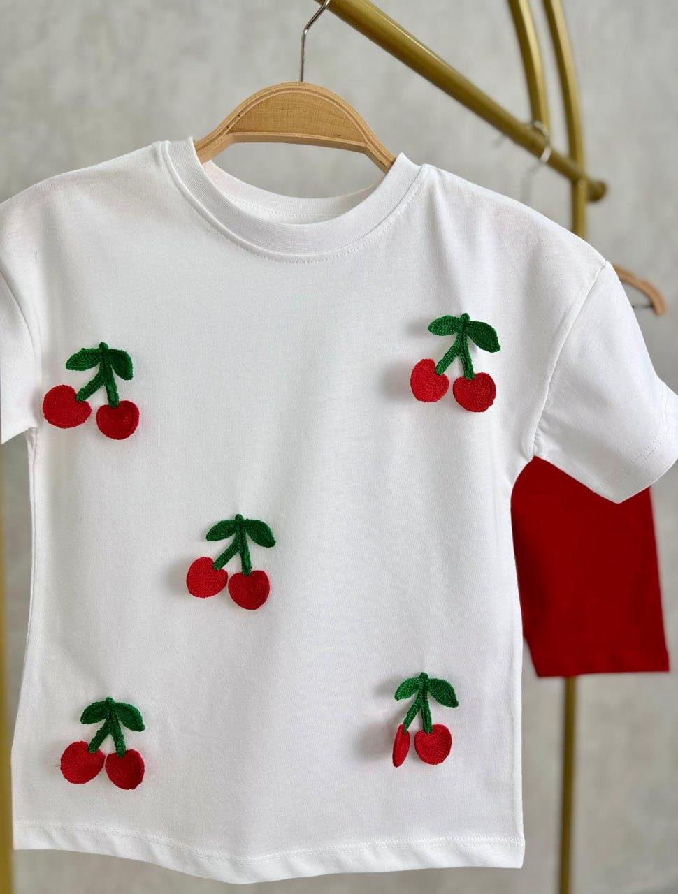10196 Kids Kiraz Nakışlı Takım Takım 2-3/7-8 Yaş