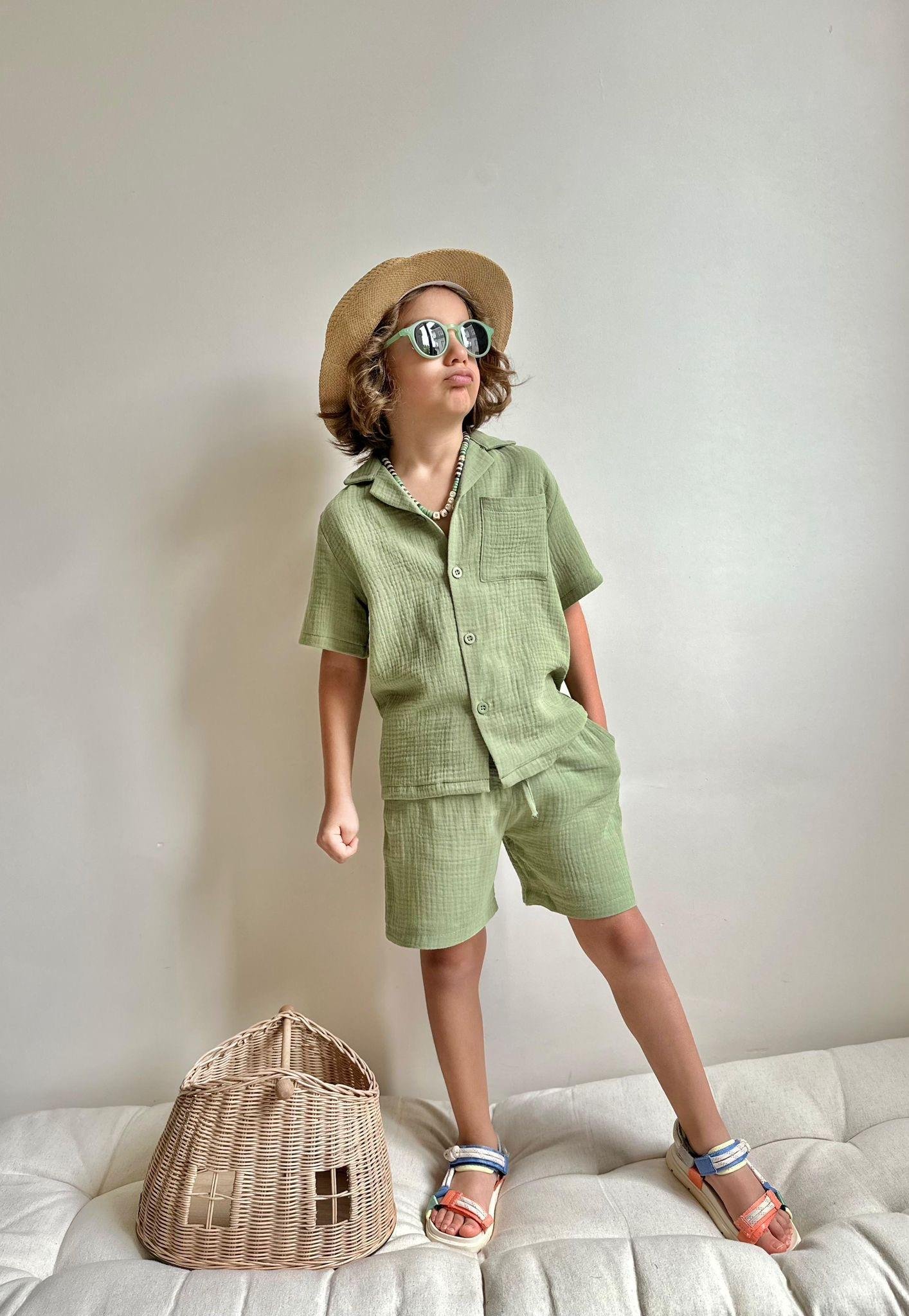 10203 Kids Müslin Şortlu Takım 3-4/9-10 Yaş