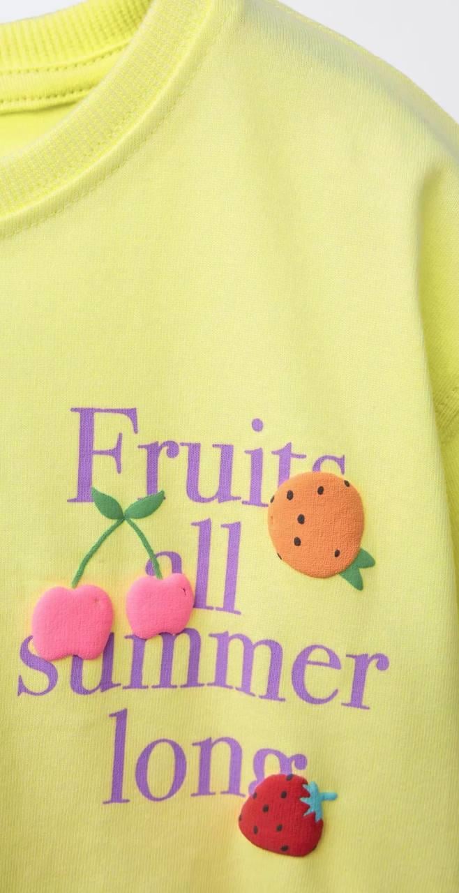 10207 Kids Fruits Baskılı Takım 3-4/9-10 Yaş