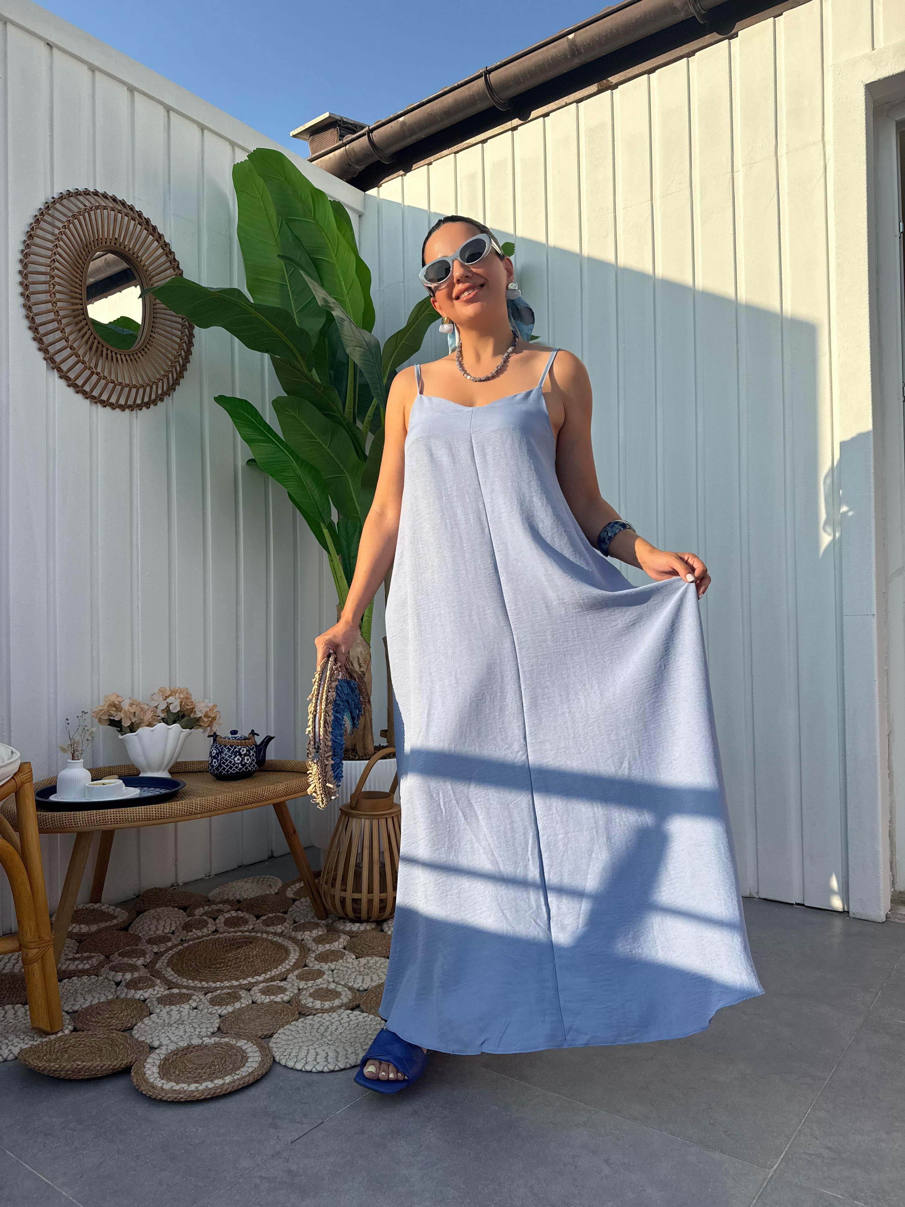 10320 Askılı Basic Elbise