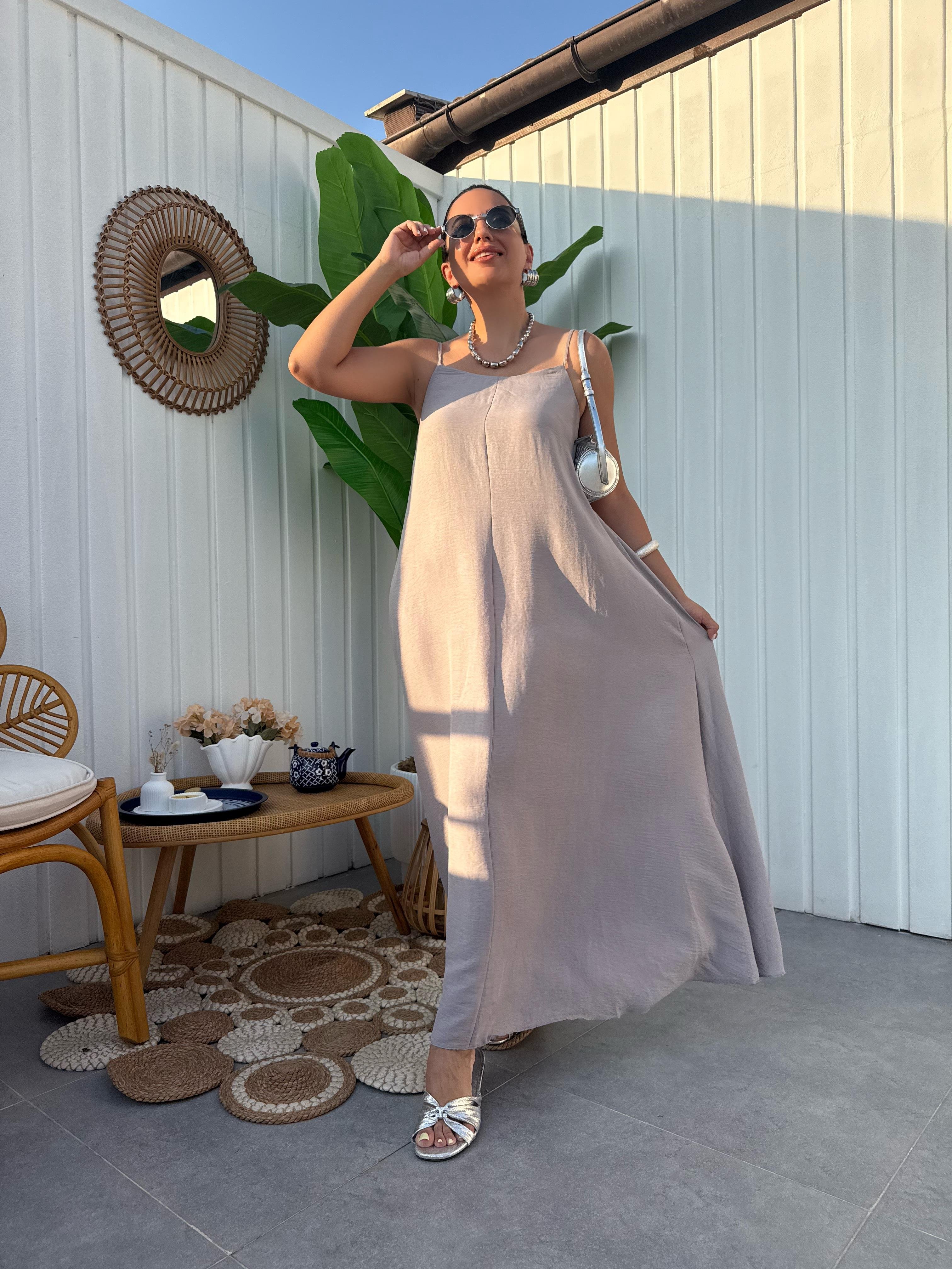 10320 Askılı Basic Elbise