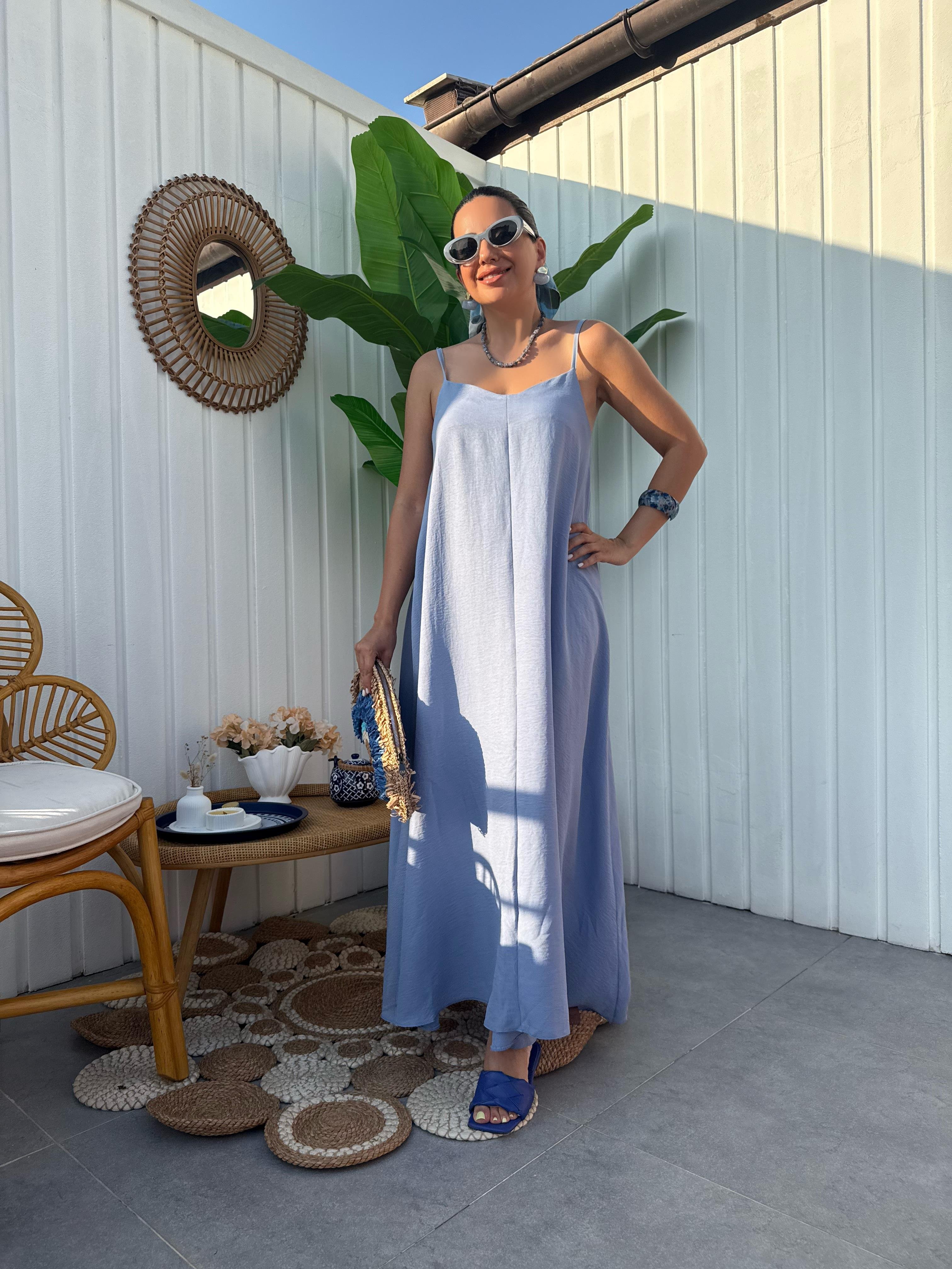 10320 Askılı Basic Elbise