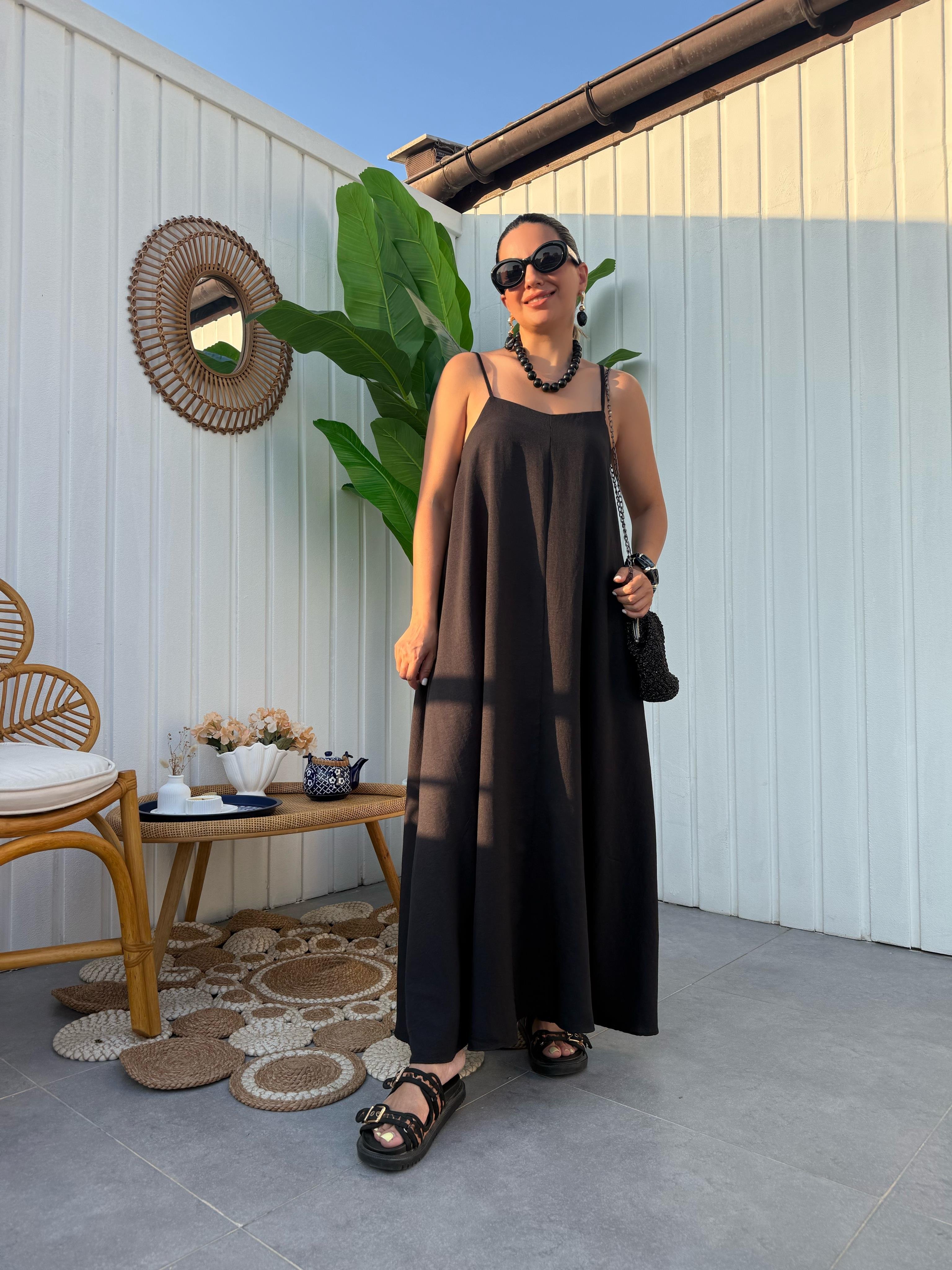 10320 Askılı Basic Elbise