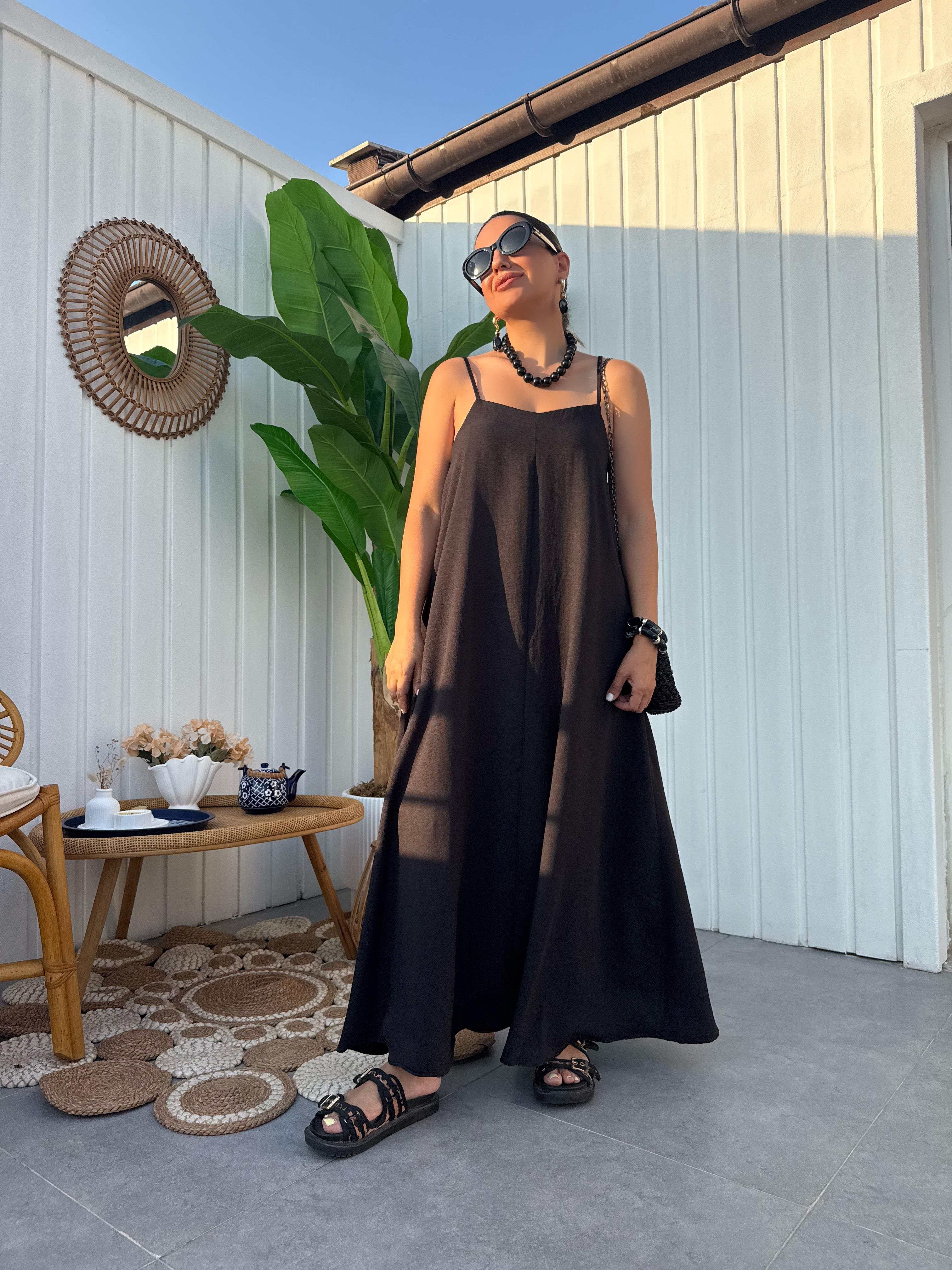 10320 Askılı Basic Elbise