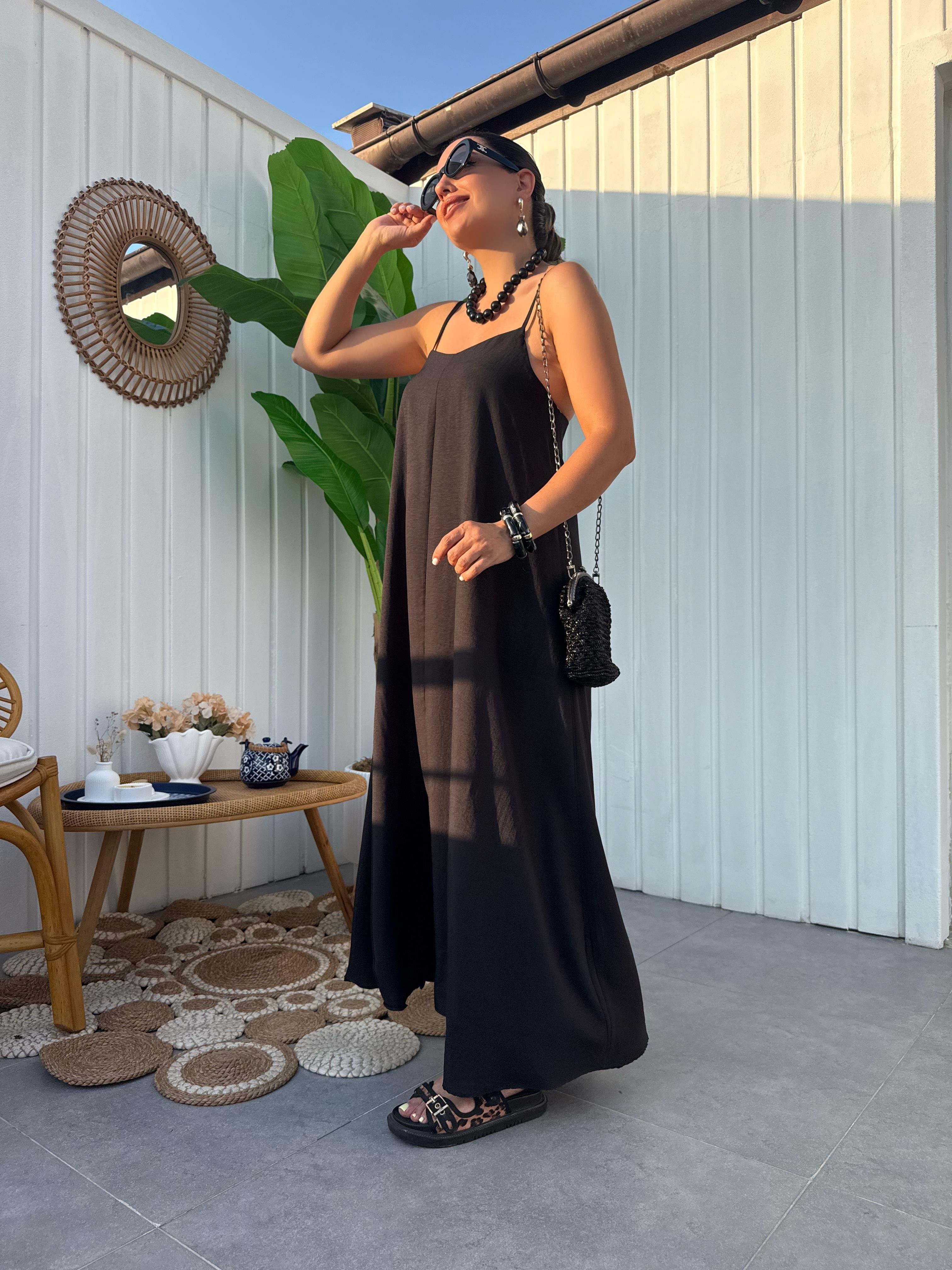 10320 Askılı Basic Elbise