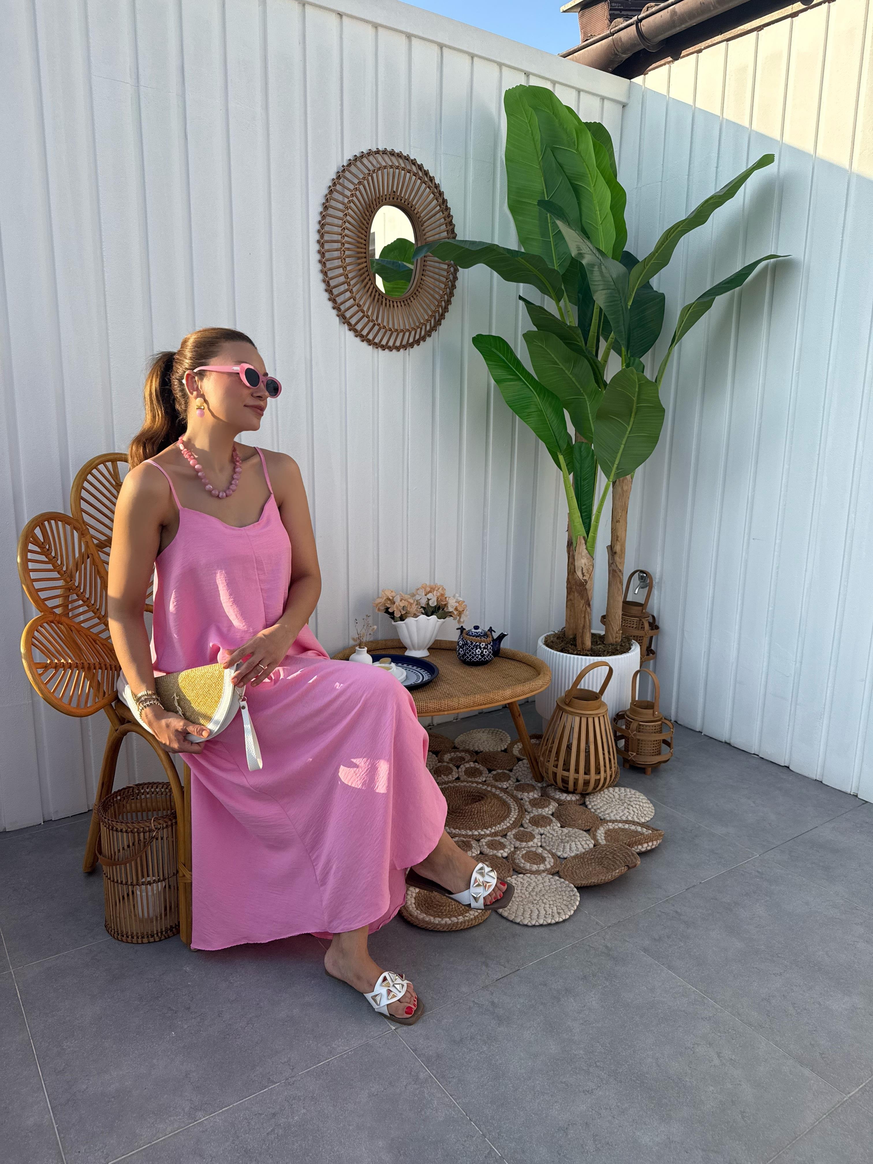 10320 Askılı Basic Elbise