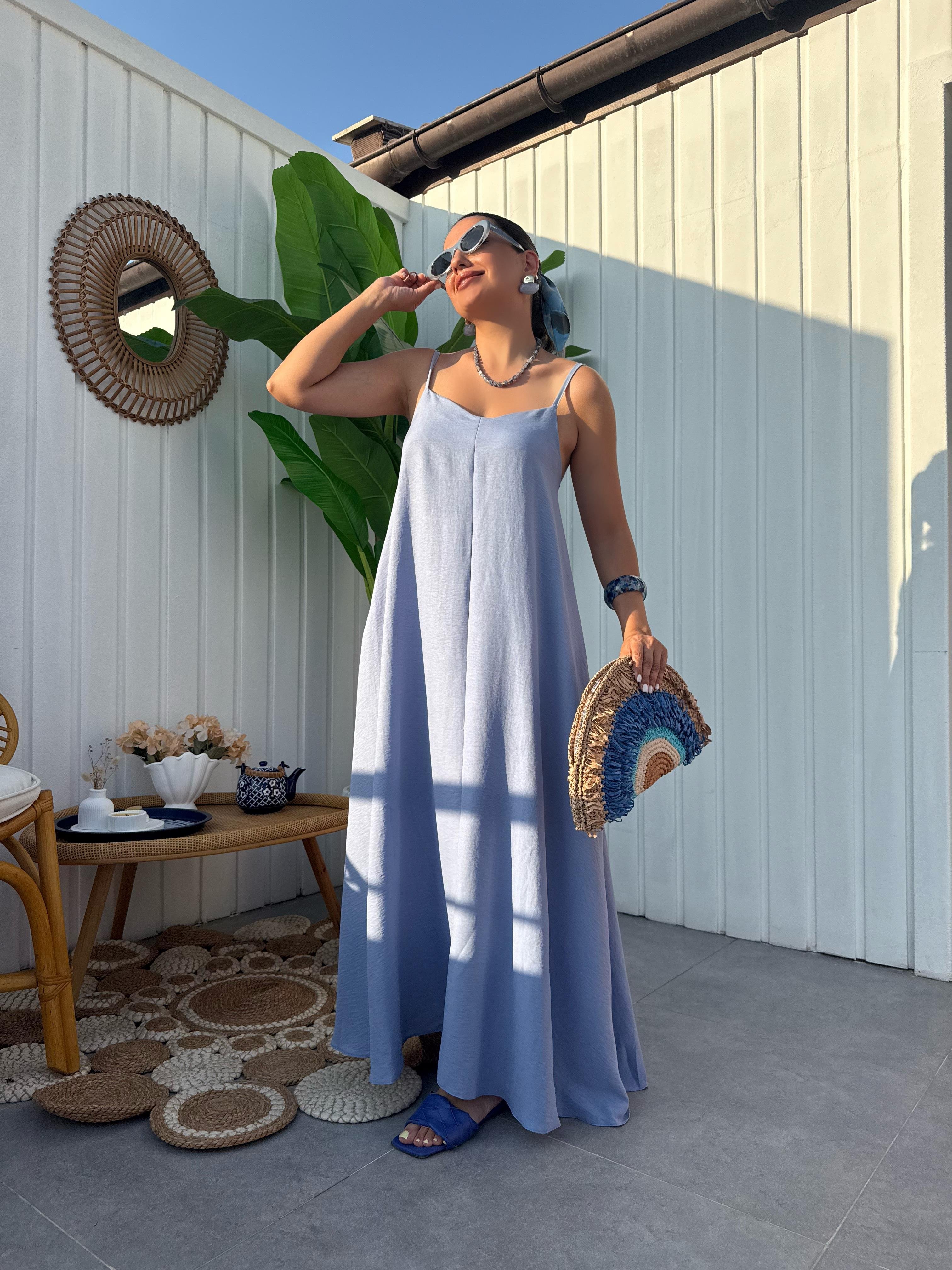 10320 Askılı Basic Elbise