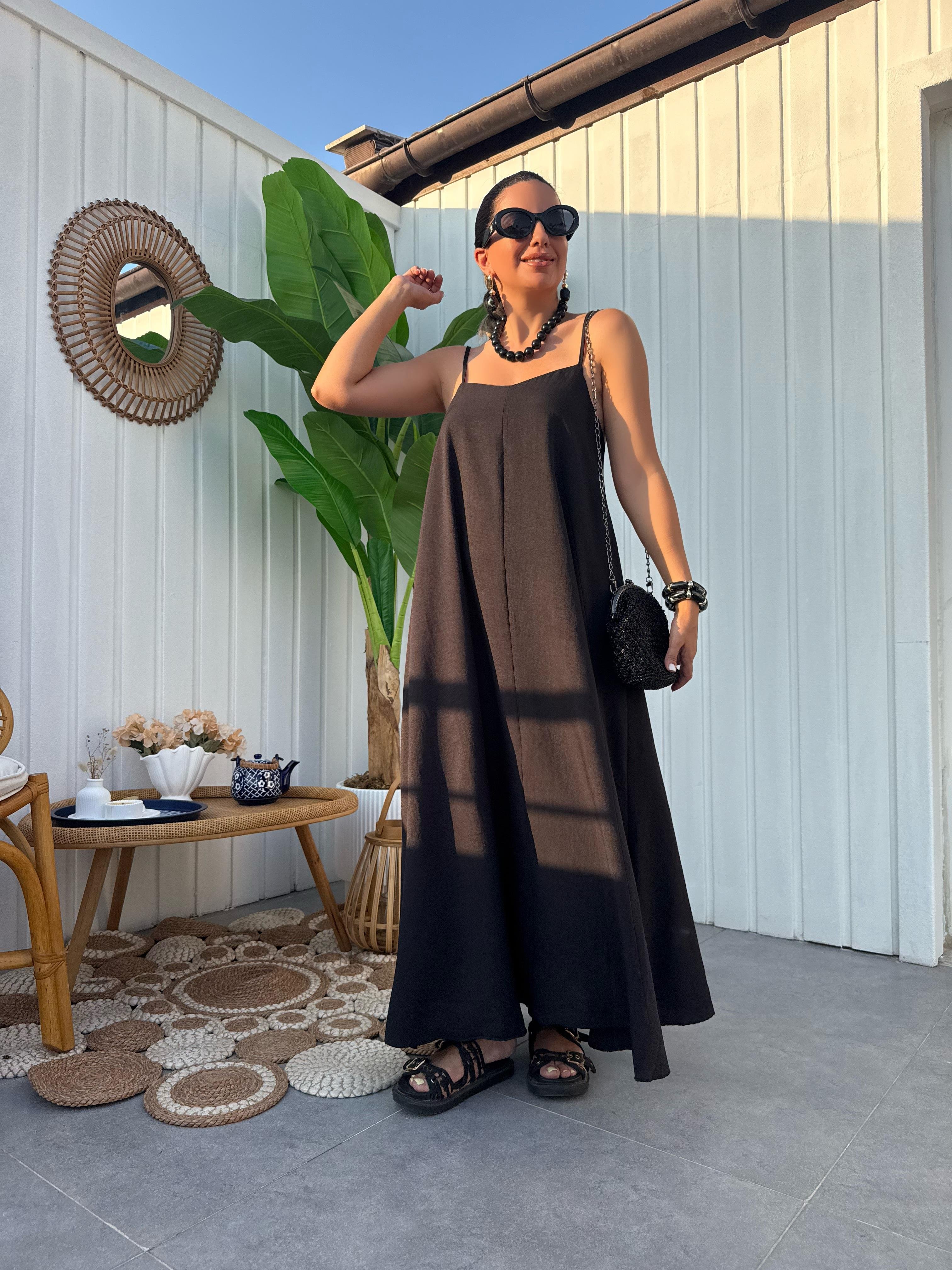 10320 Askılı Basic Elbise