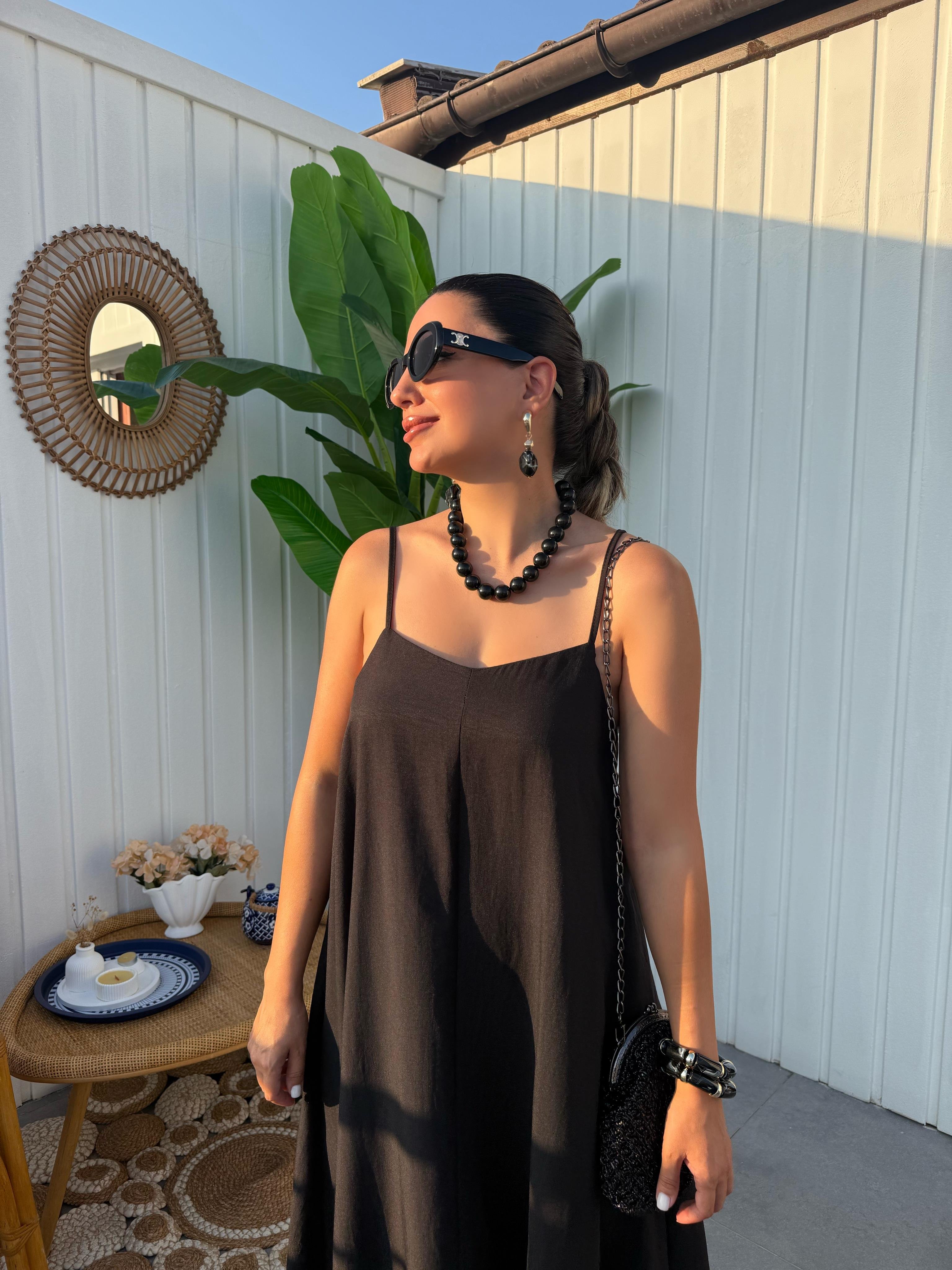 10320 Askılı Basic Elbise